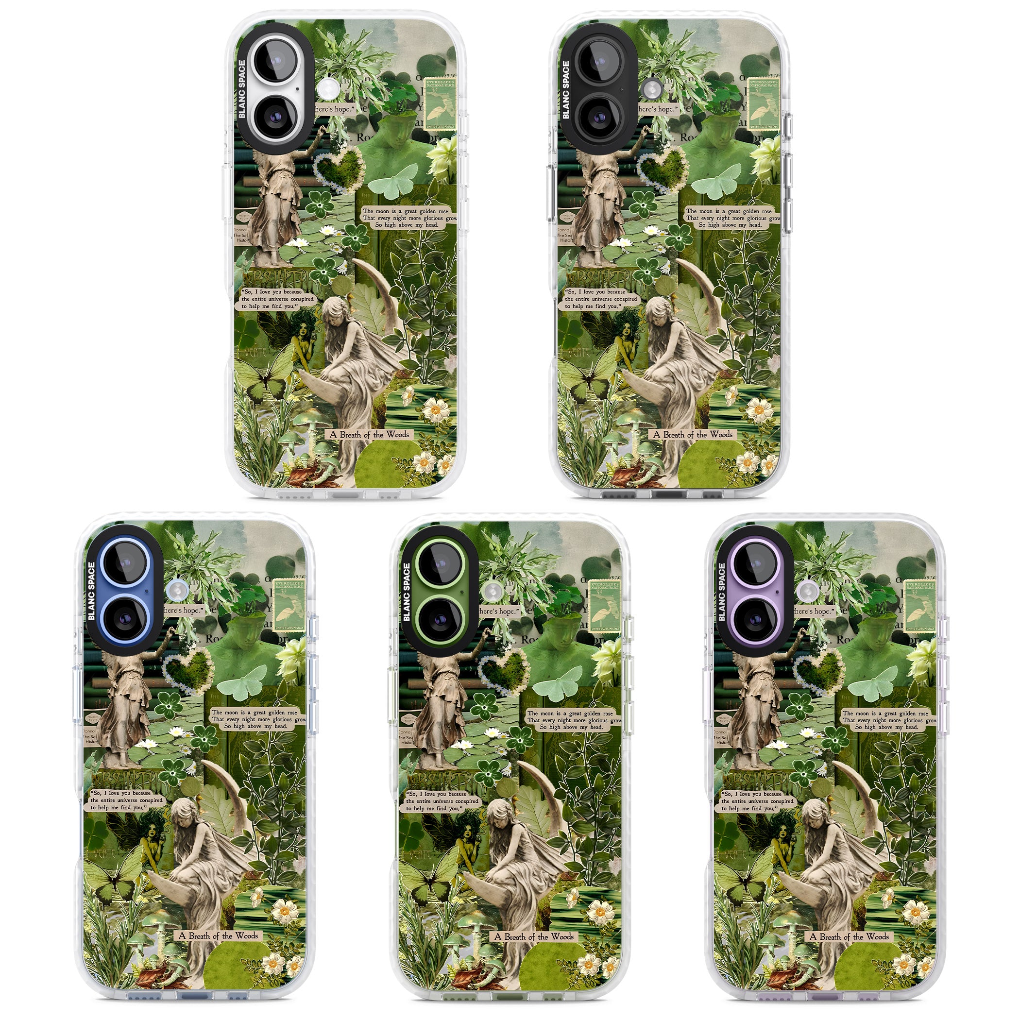 Enchanted Forest Green iPhone 17 Impact Clear Phone Case APT Impact Protection