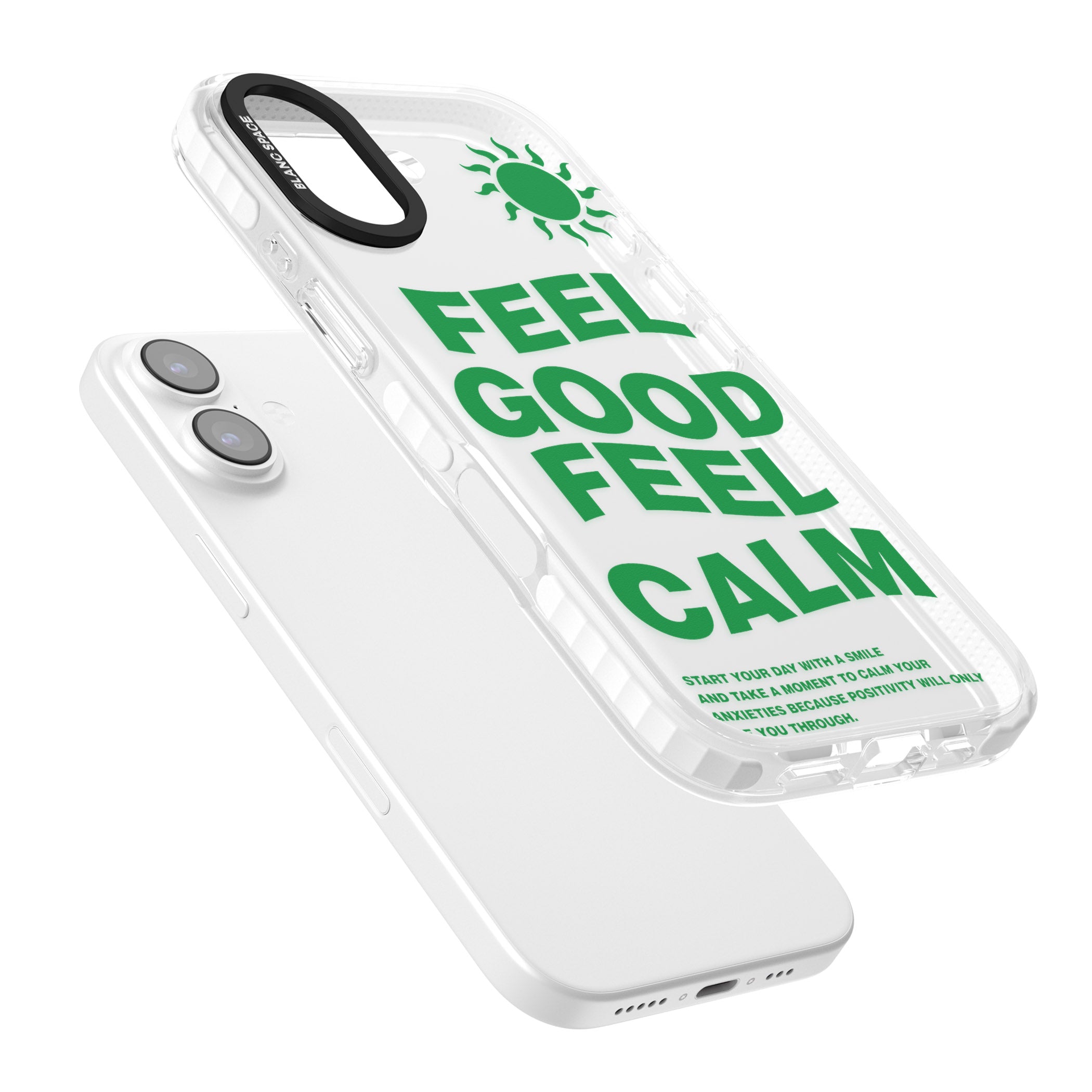 Feel Good Feel Calm (Green) iPhone 17 Impact Clear Phone Case Colours