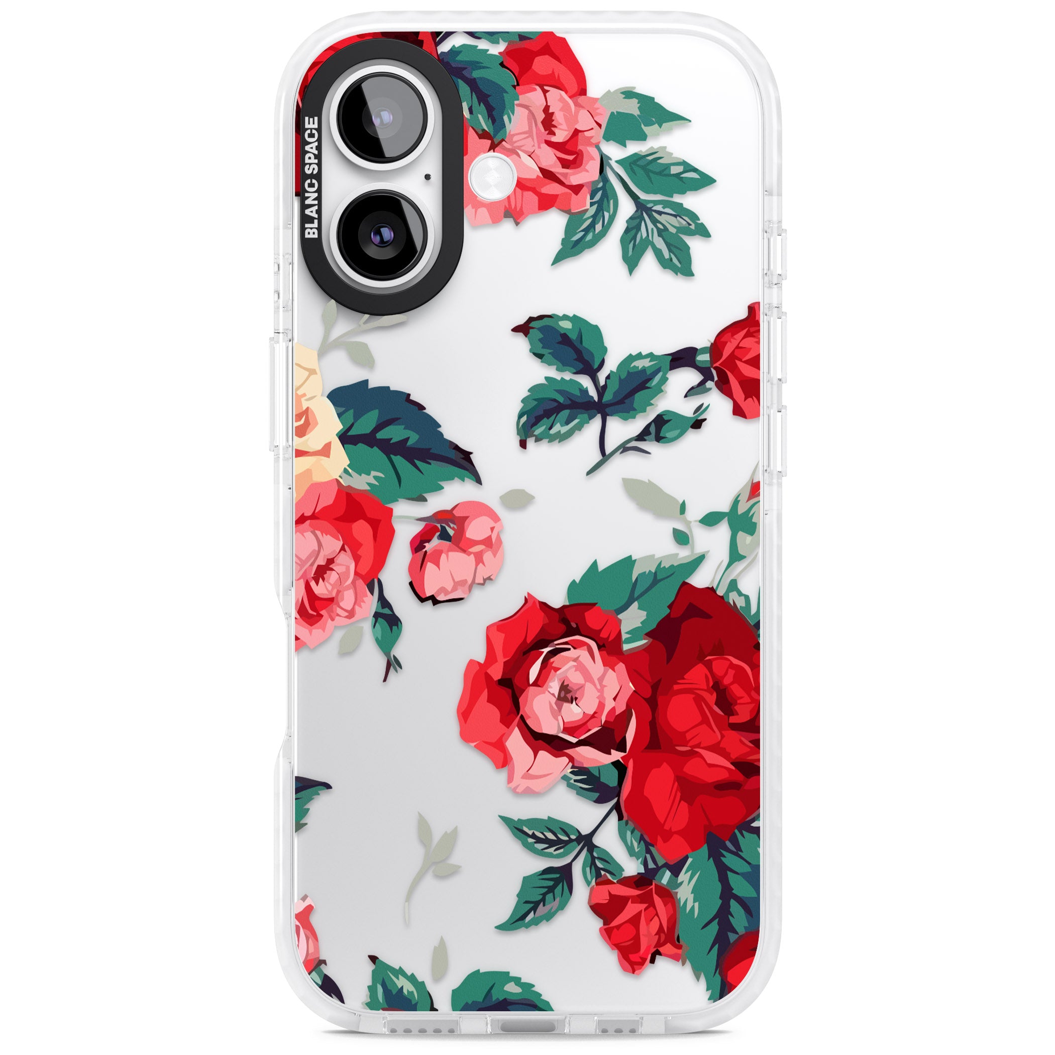 Rose Pattern iPhone 17 Impact Clear Phone Case