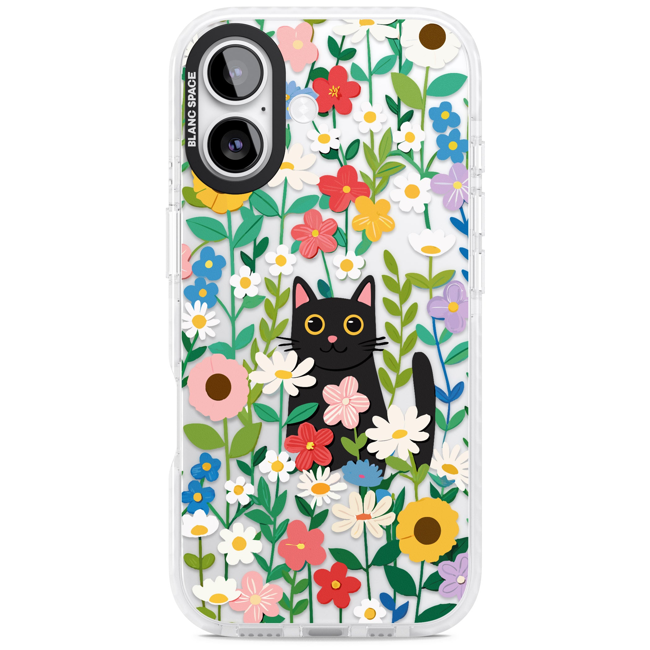 Whiskers & Wildflowers Cat iPhone 17 Impact Clear Phone Case
