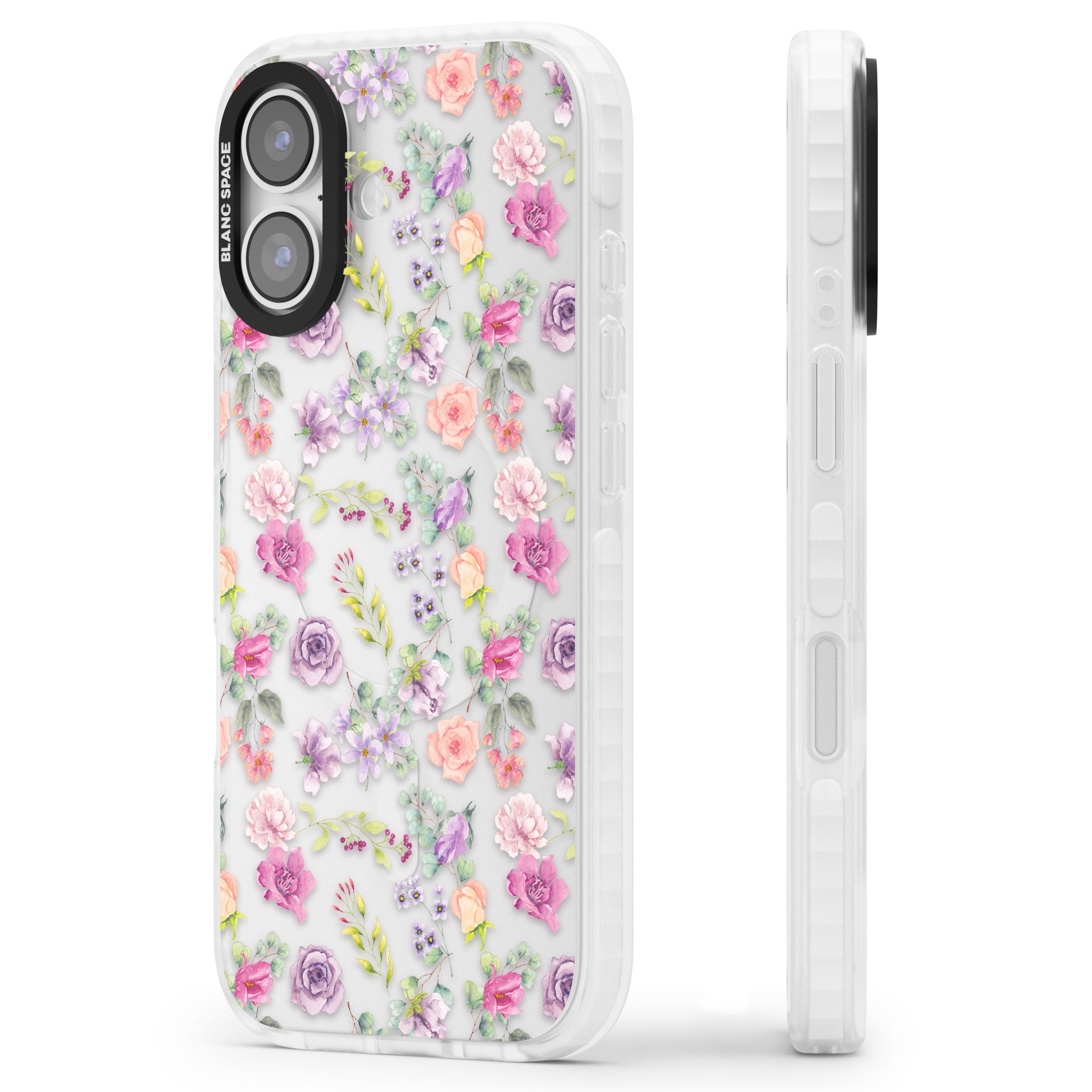 Sunday Flowers iPhone 17 Impact Clear Phone Case Side Profile