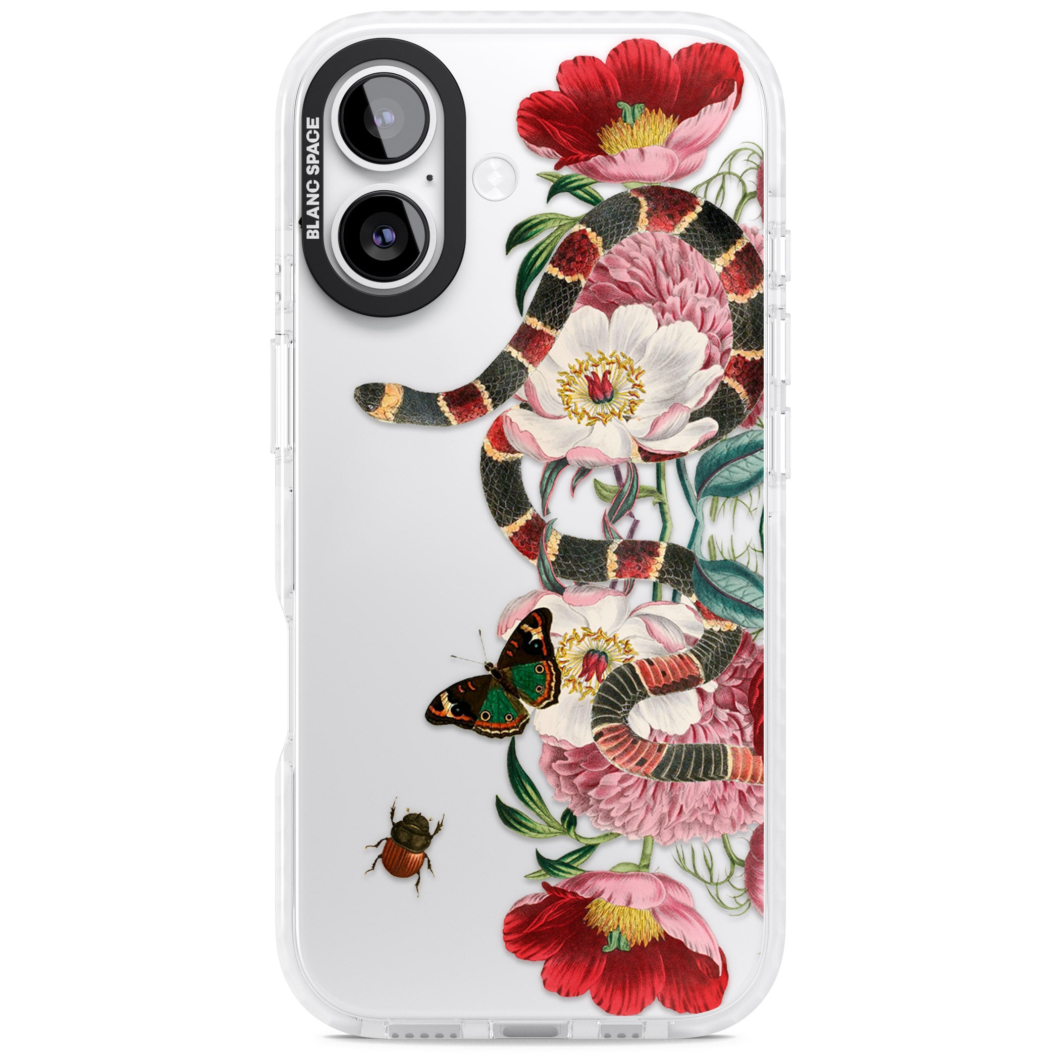 Floral Snake iPhone 17 Impact Clear Phone Case