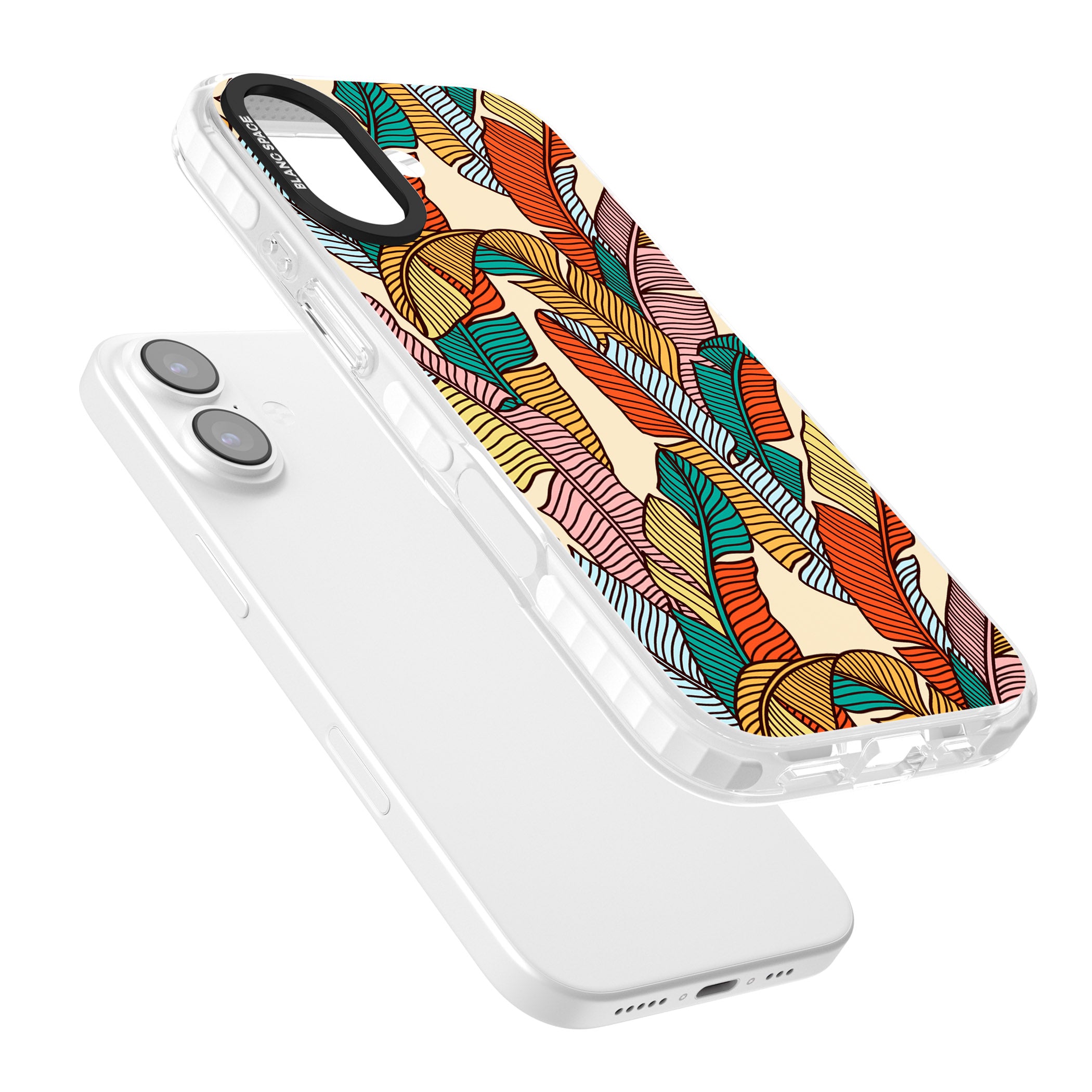 Pastel Palm Leaves iPhone 17 Impact Clear Phone Case Colours