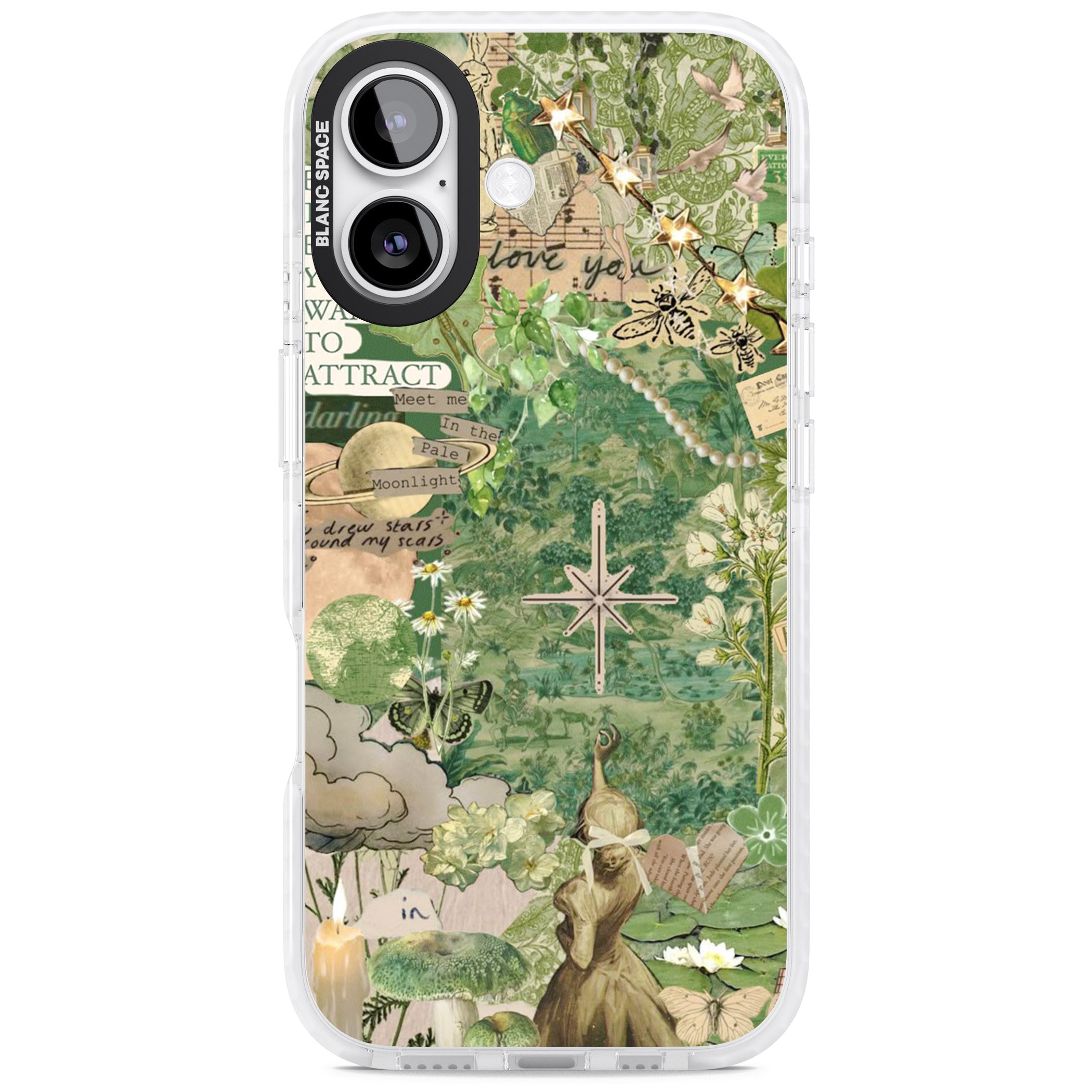 Green Vintage Collage iPhone 17 Impact Clear Phone Case