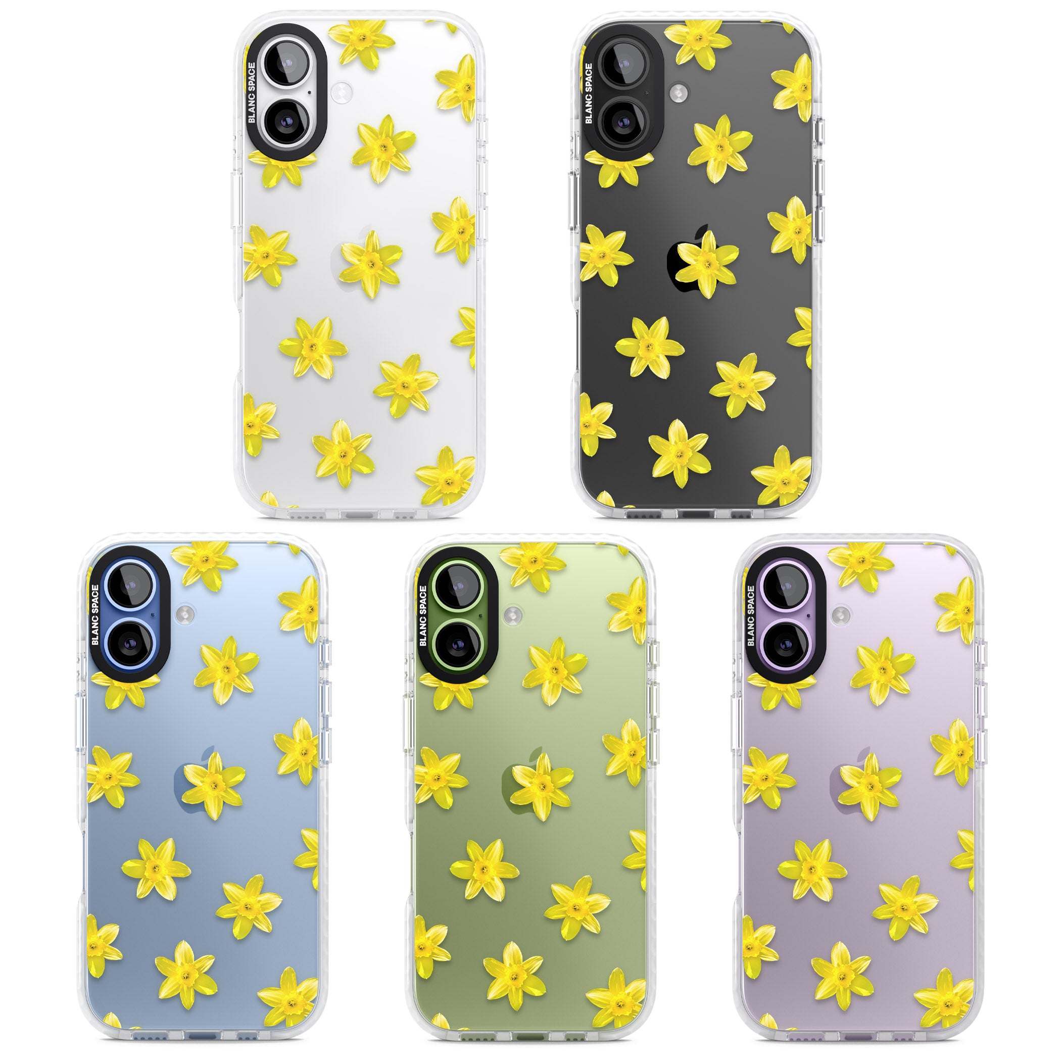 Daffodils Transparent Pattern iPhone 17 Impact Clear Phone Case APT Impact Protection