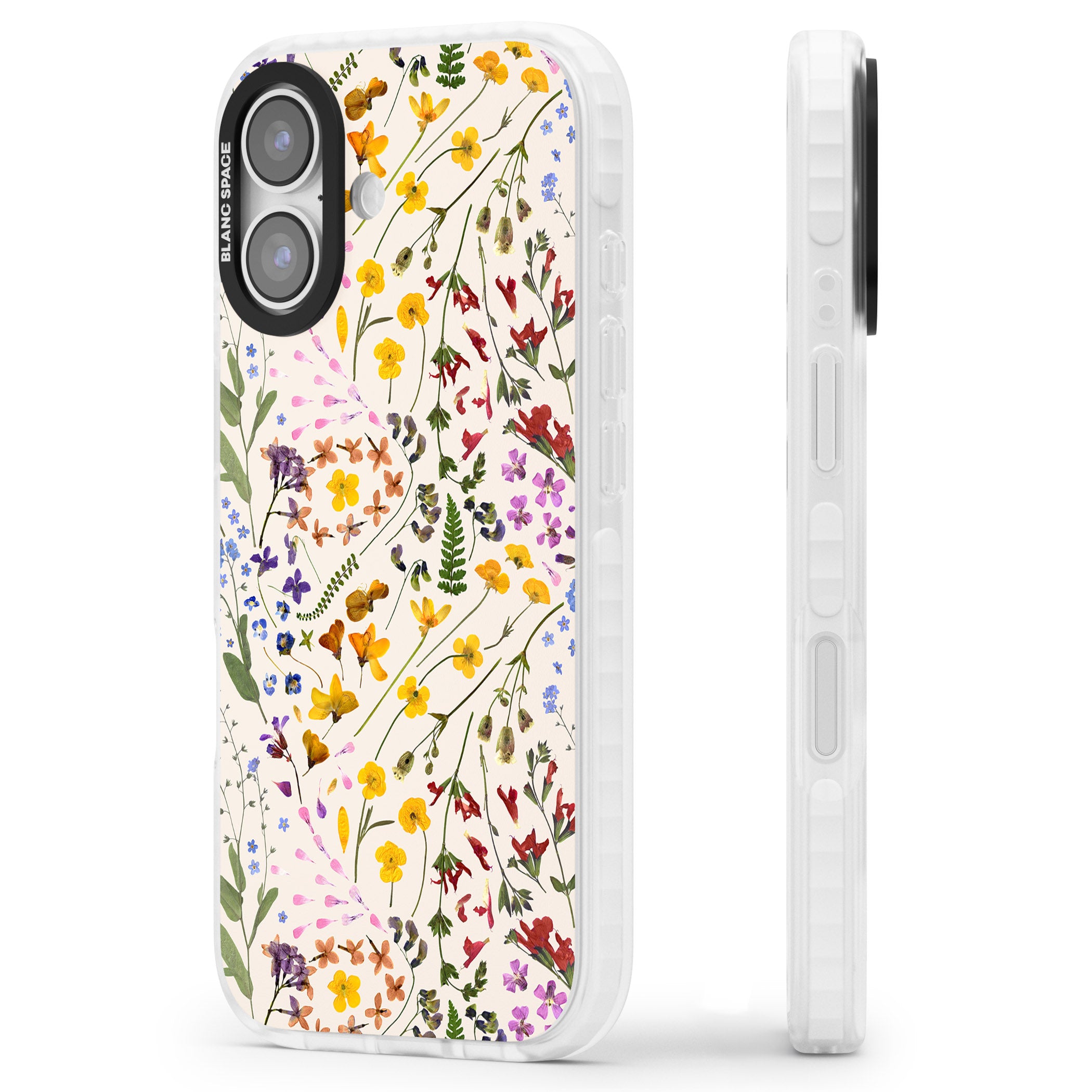 Wildflower Bouquet Cream iPhone 17 Impact Clear Phone Case Side Profile