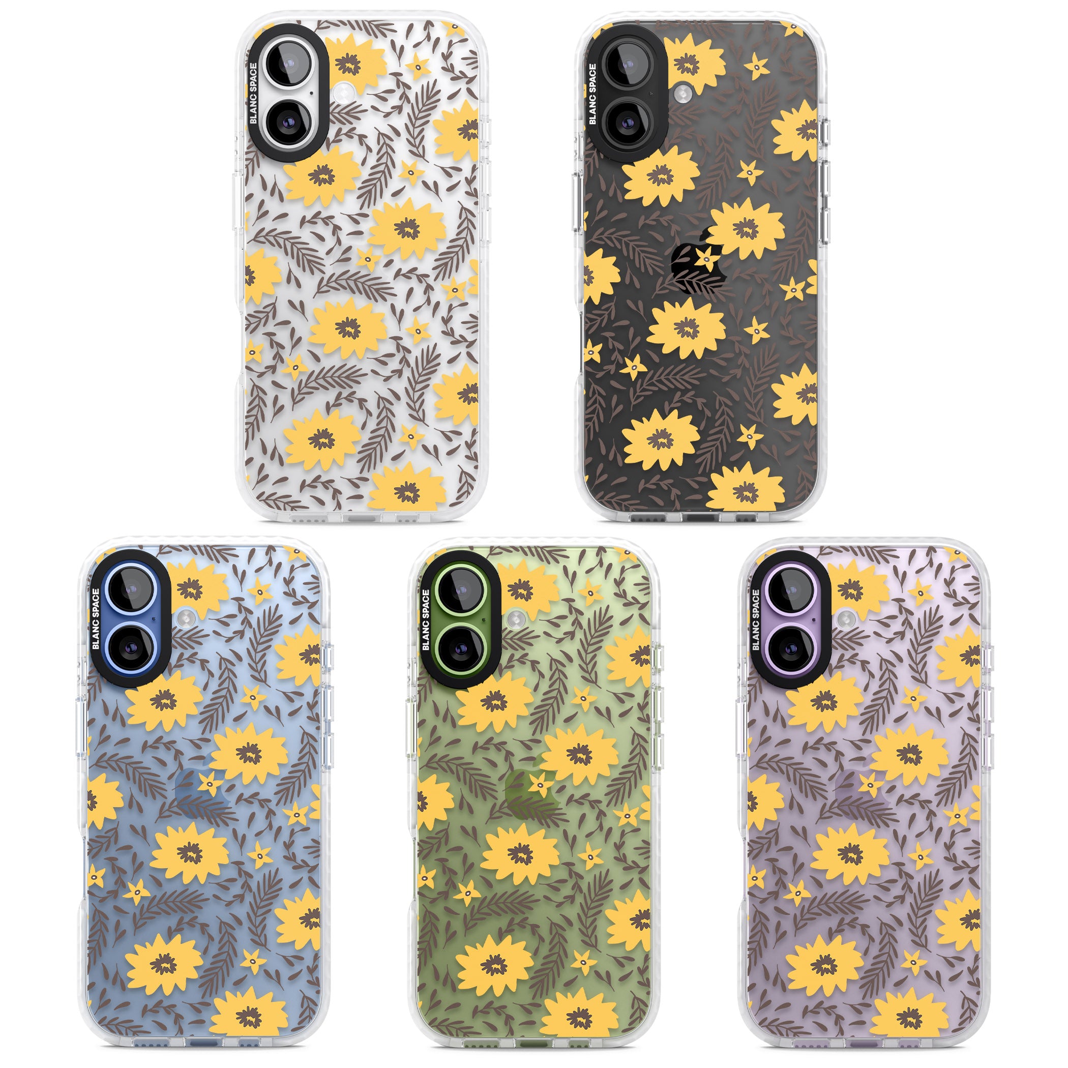 Yellow Blossoms Floral iPhone 17 Impact Clear Phone Case APT Impact Protection