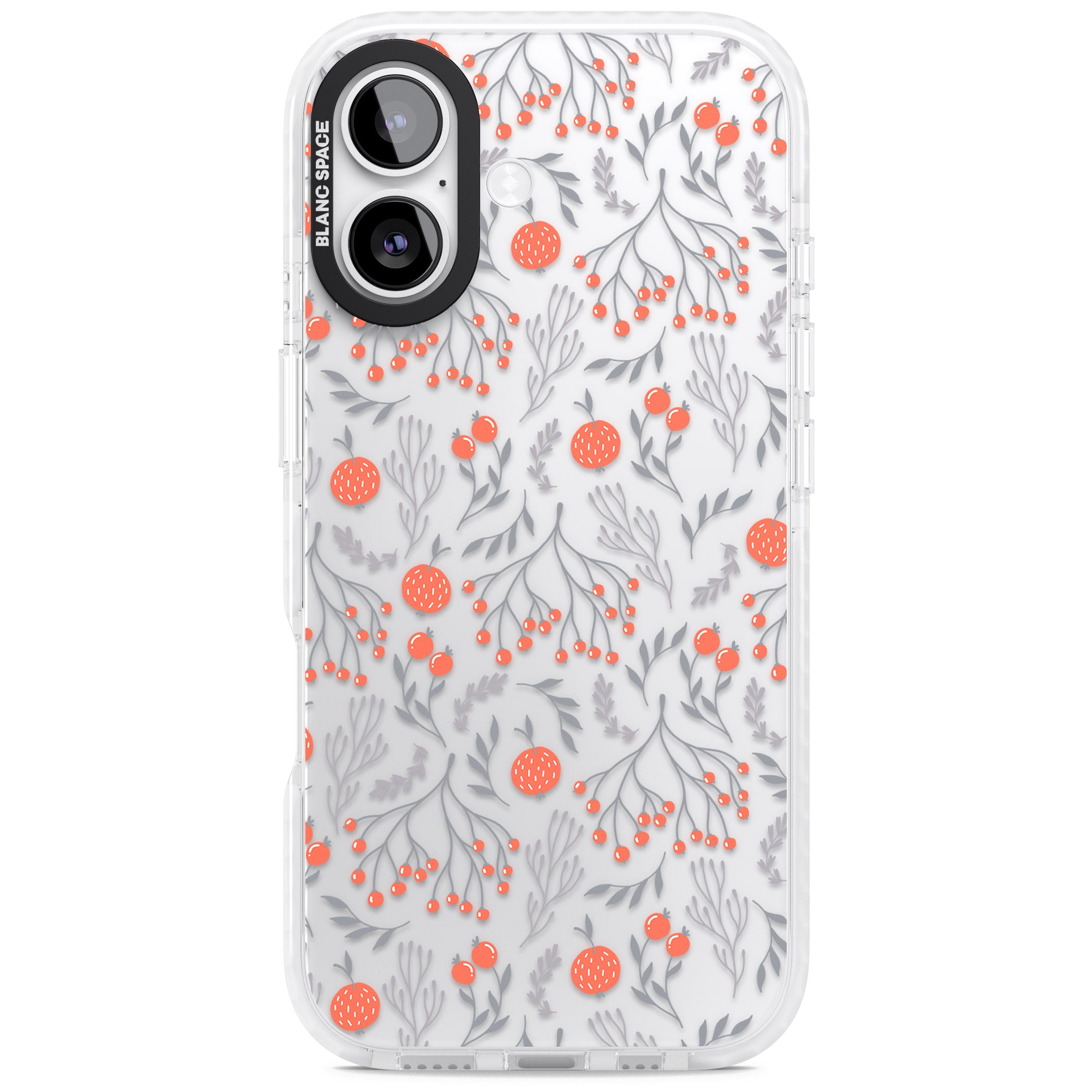 Red Fruits Floral iPhone 17 Impact Clear Phone Case