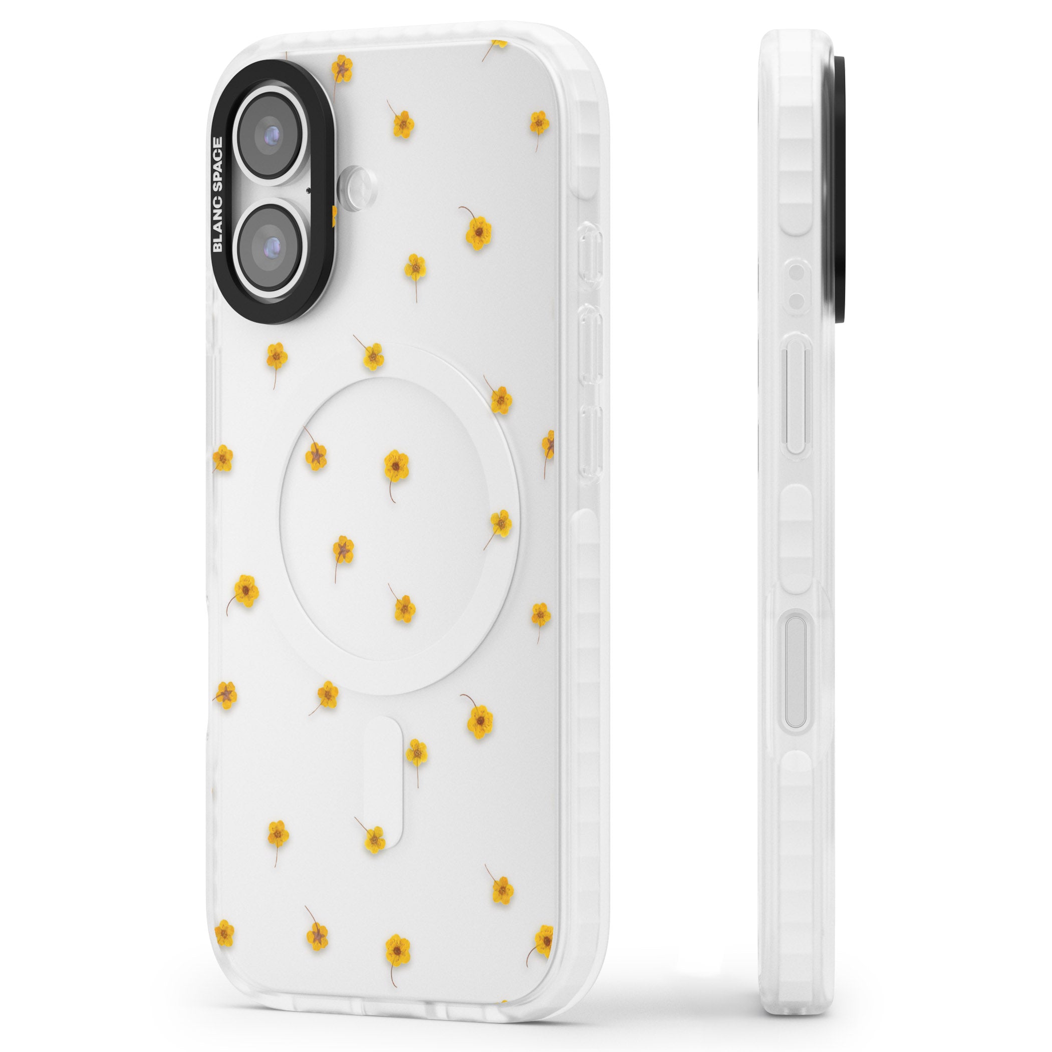 Sunny Scatter Flower iPhone 17 Impact Clear Phone Case Side Profile