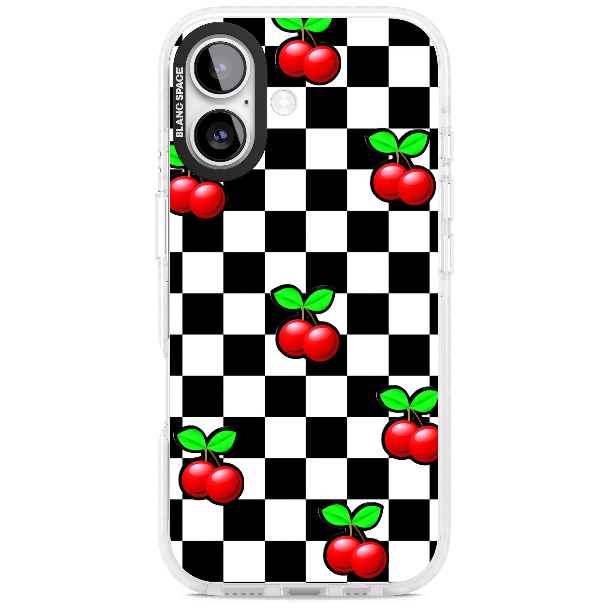 Checkered Cherry iPhone 17 Impact Clear Phone Case