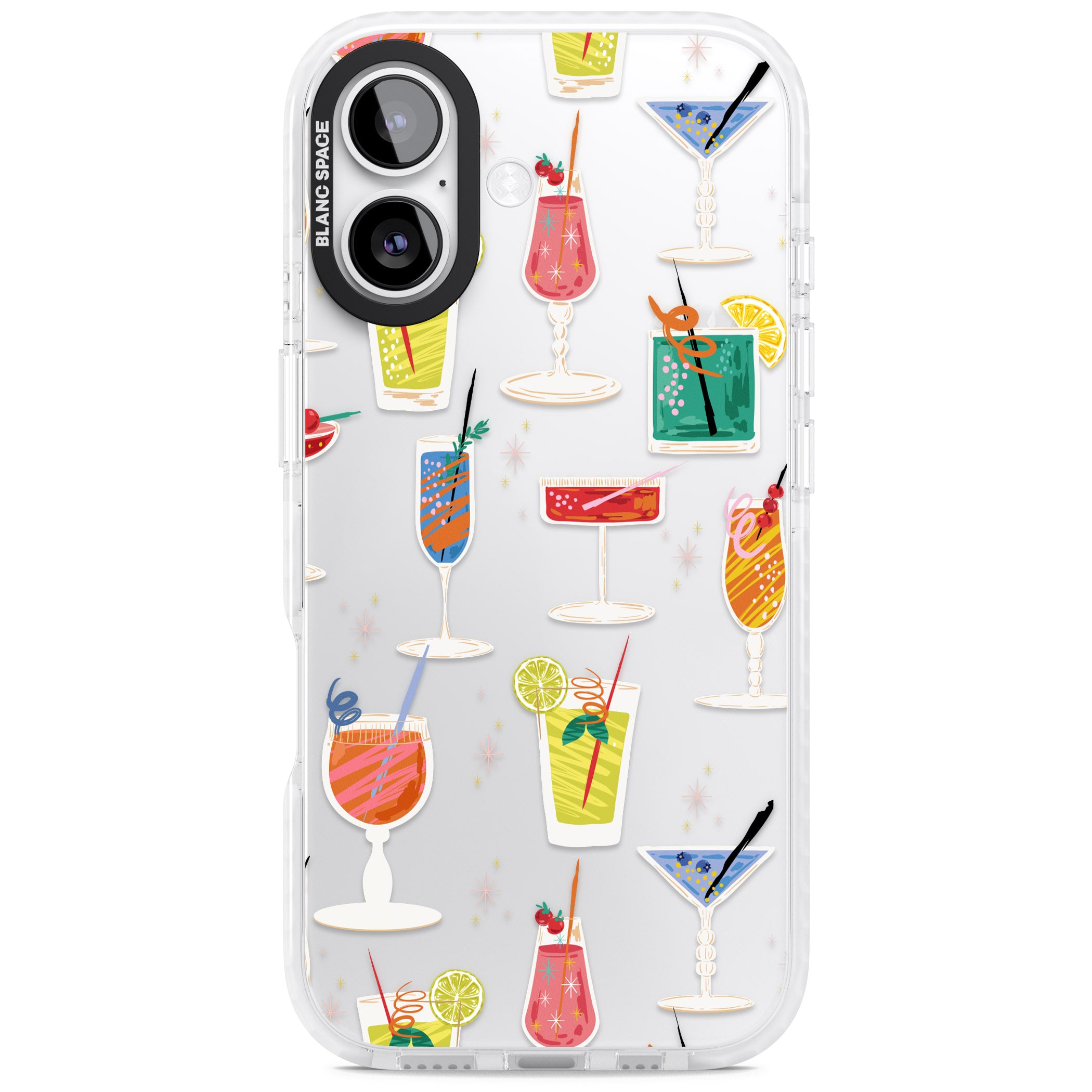 Retro Cocktails iPhone 17 Impact Clear Phone Case