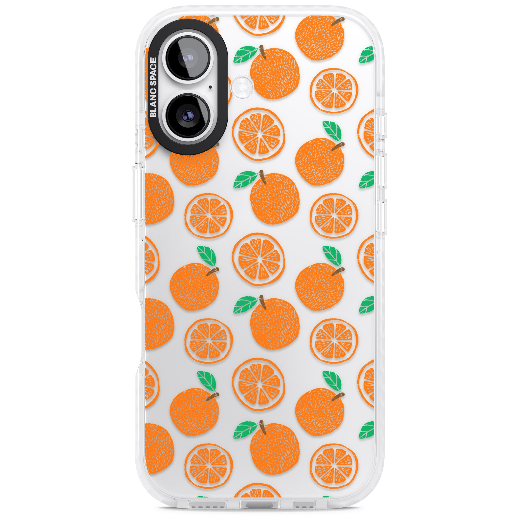 Orange Pattern iPhone 17 Impact Clear Phone Case