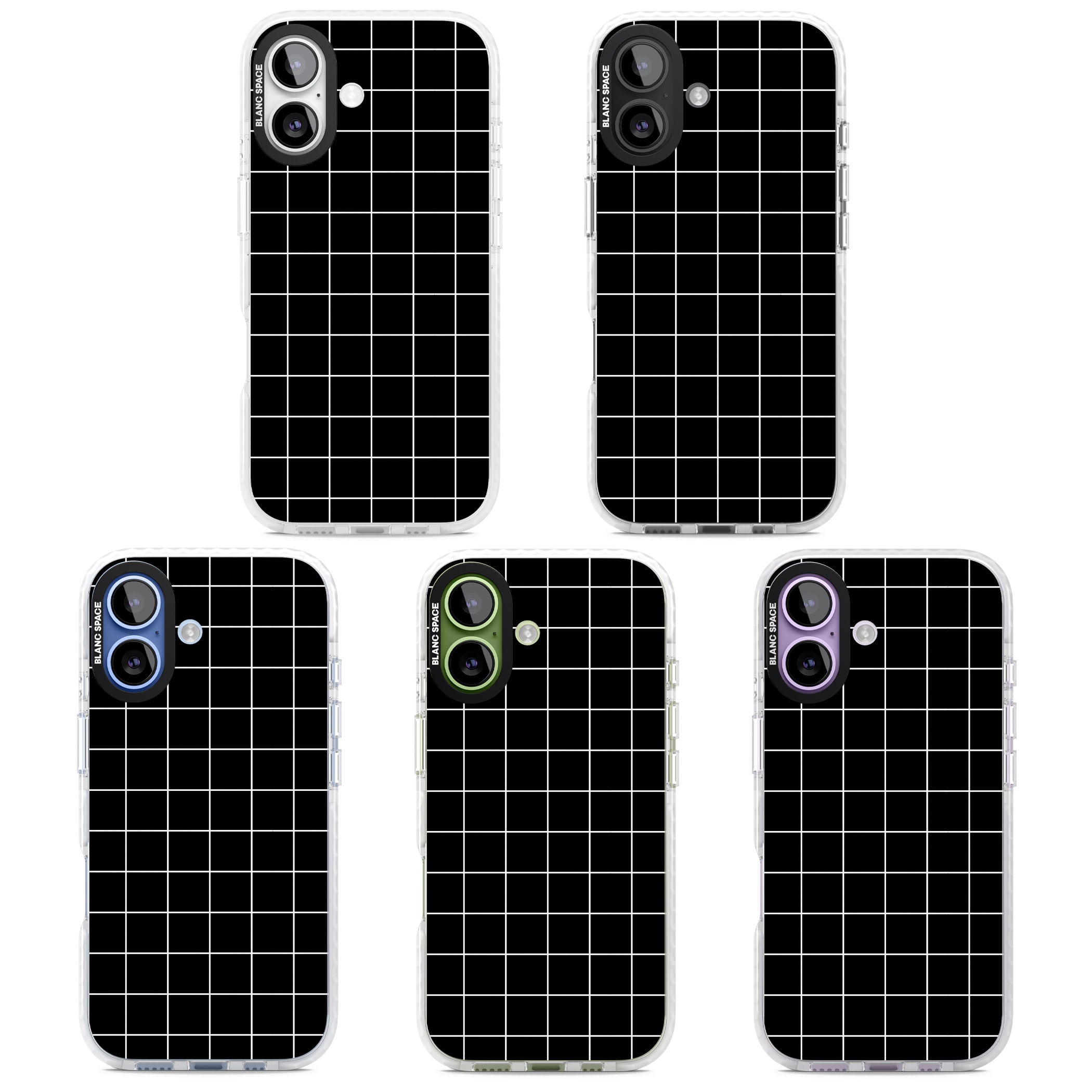 Minimalist Grid Pattern Black iPhone 17 Impact Clear Phone Case APT Impact Protection