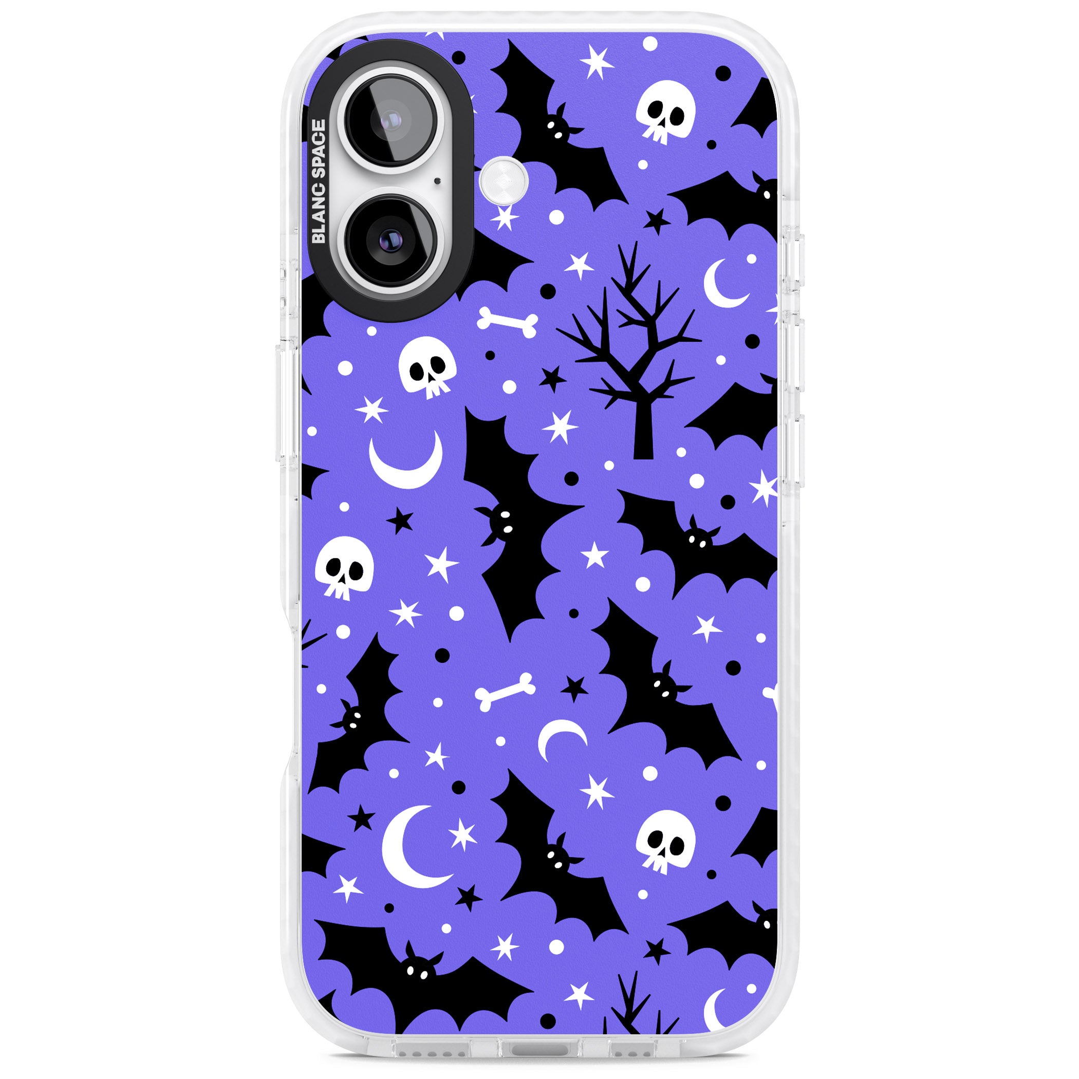 Bats N' Bones Pattern iPhone 17 Impact Clear Phone Case