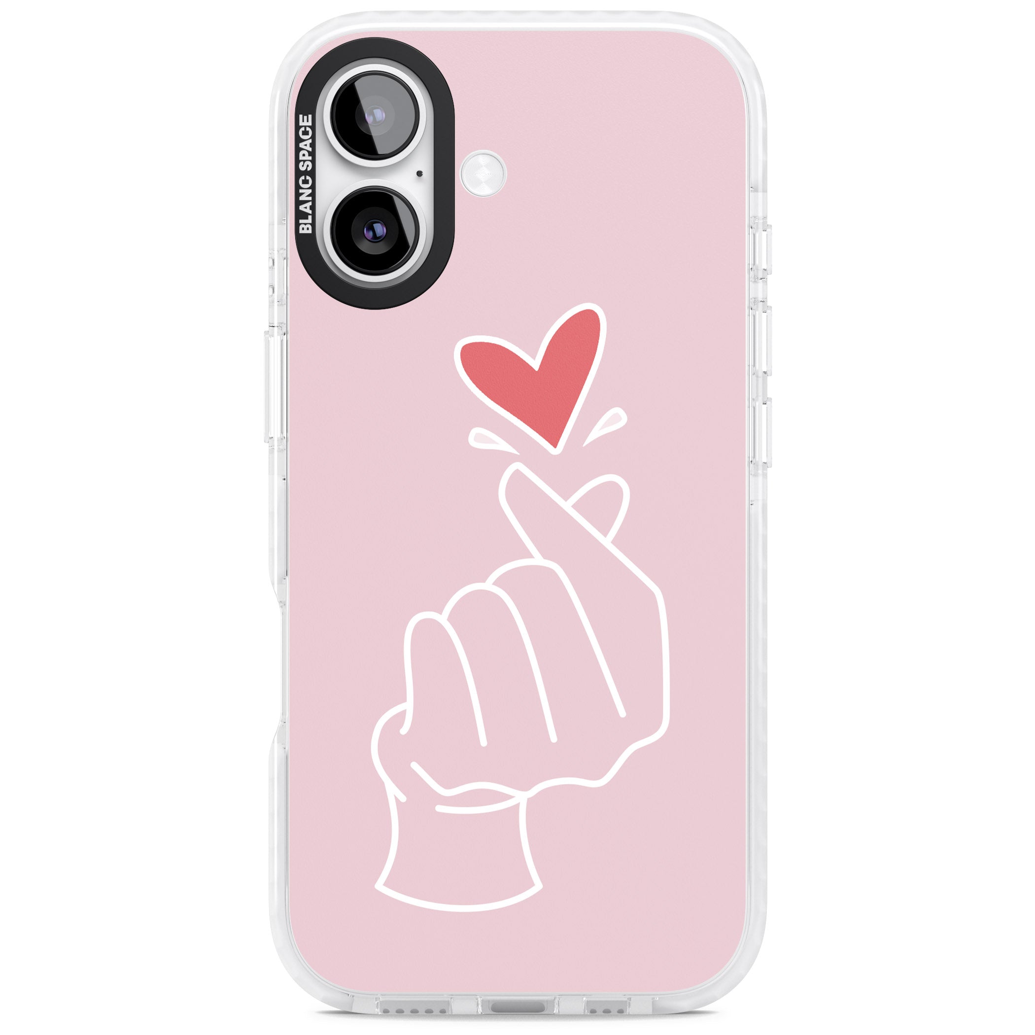 Pink Heart Hand iPhone 17 Impact Clear Phone Case