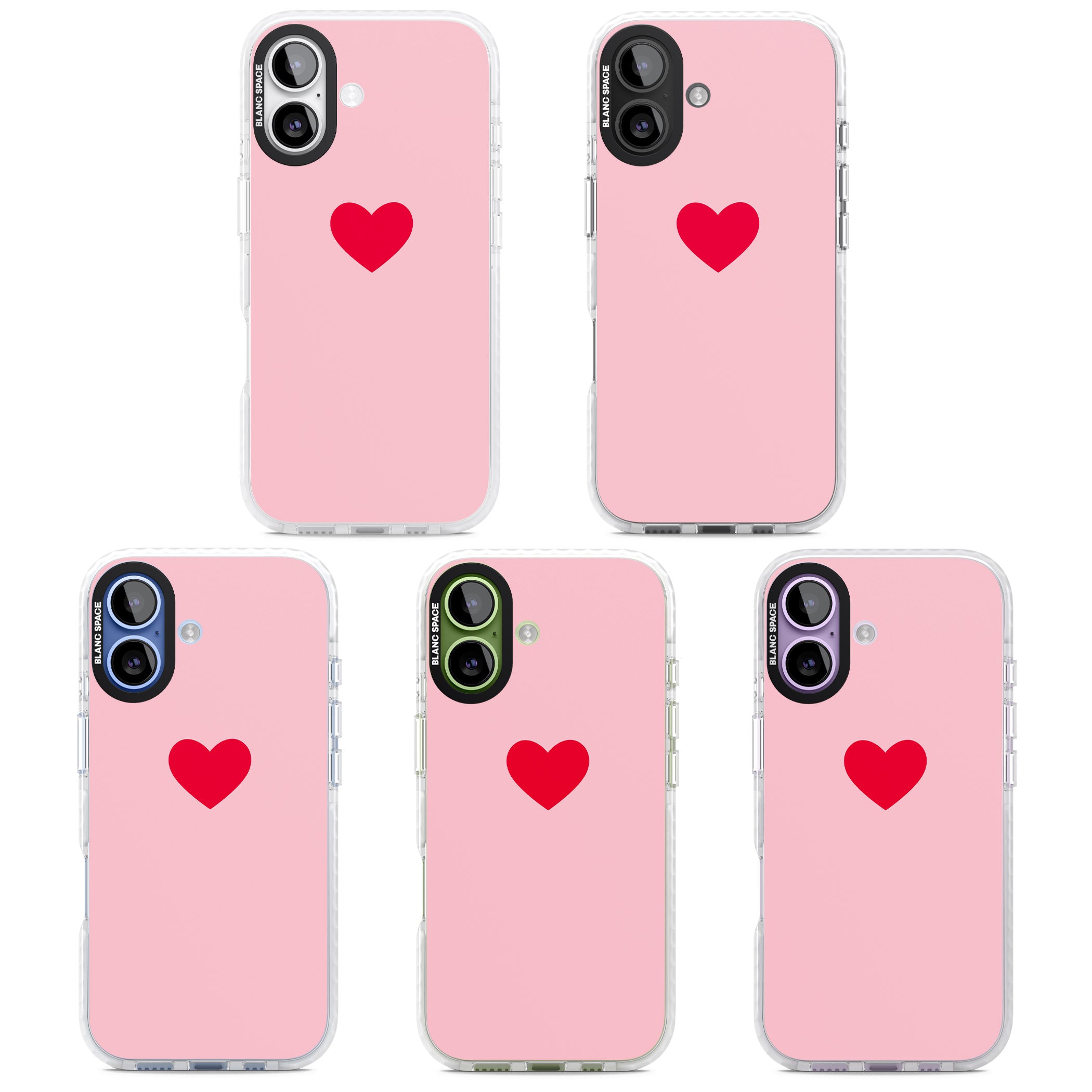 Red & Pink Heart iPhone 17 Impact Clear Phone Case APT Impact Protection