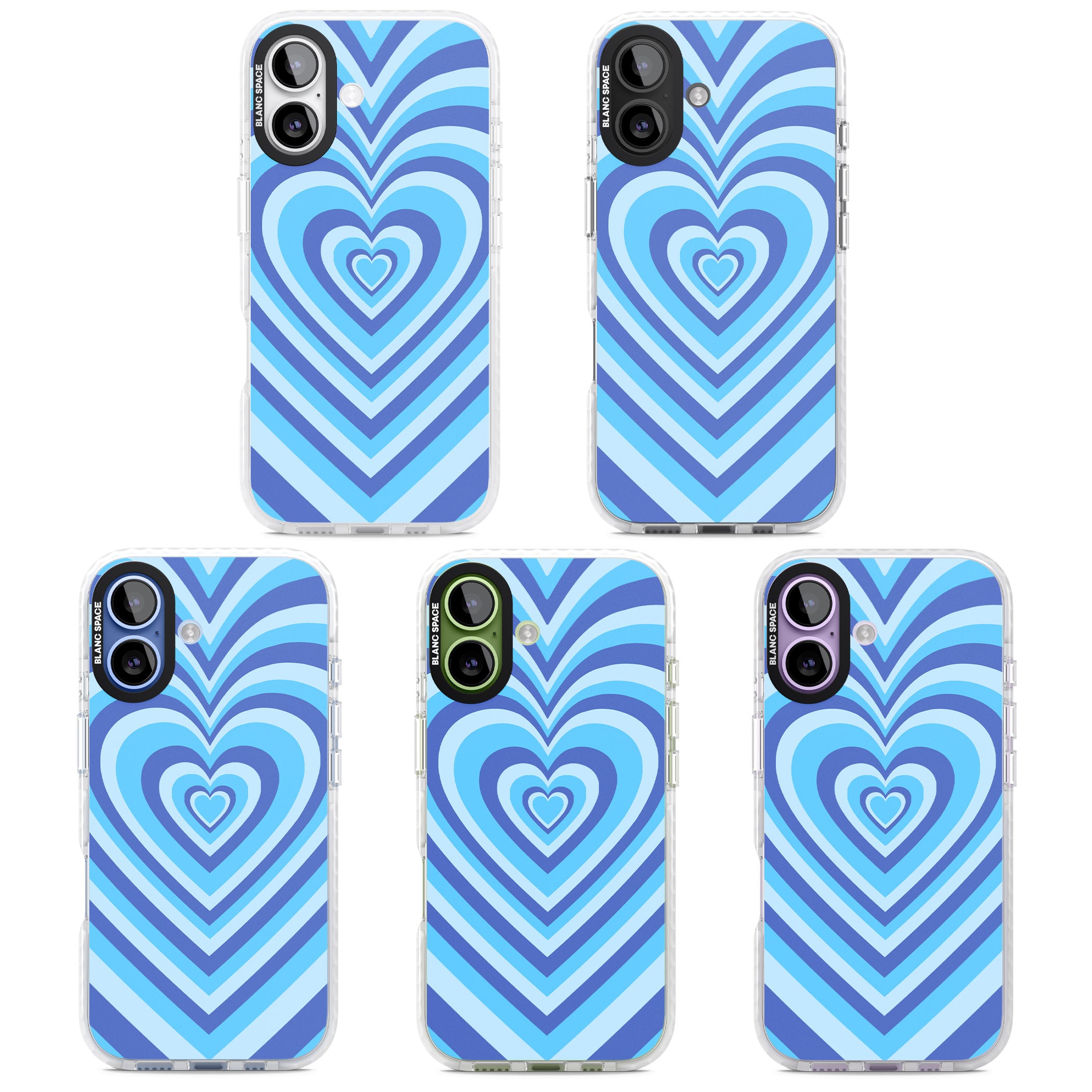 Blue Heart Illusion iPhone 17 Impact Clear Phone Case APT Impact Protection