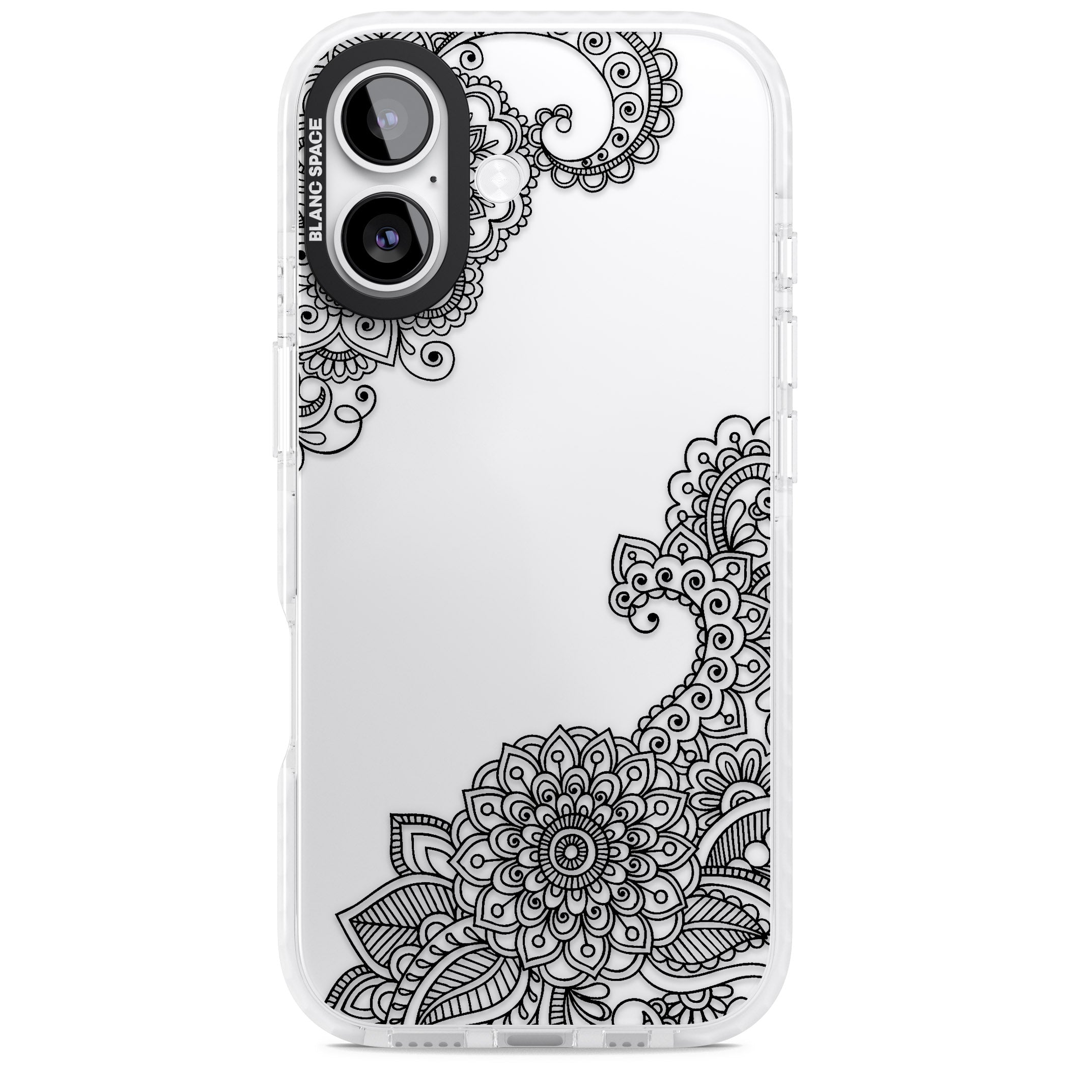 Black Henna Botanicals iPhone 17 Impact Clear Phone Case