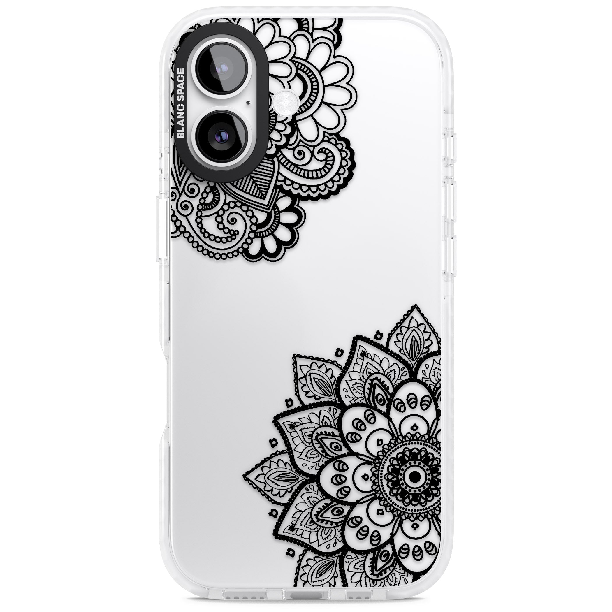 Black Henna Florals iPhone 17 Impact Clear Phone Case