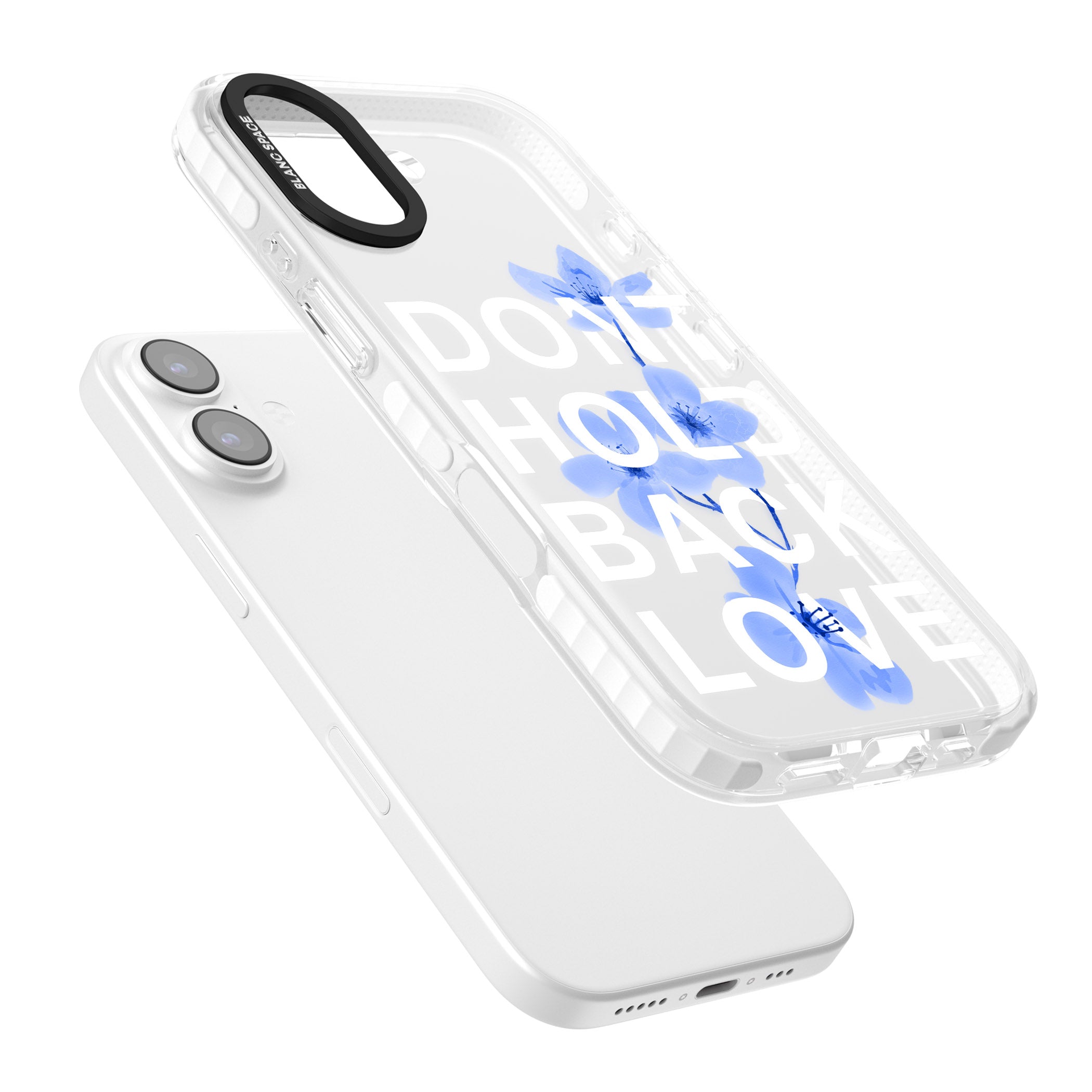 Don'T Hold Back Love Blue & White iPhone 17 Impact Clear Phone Case Colours