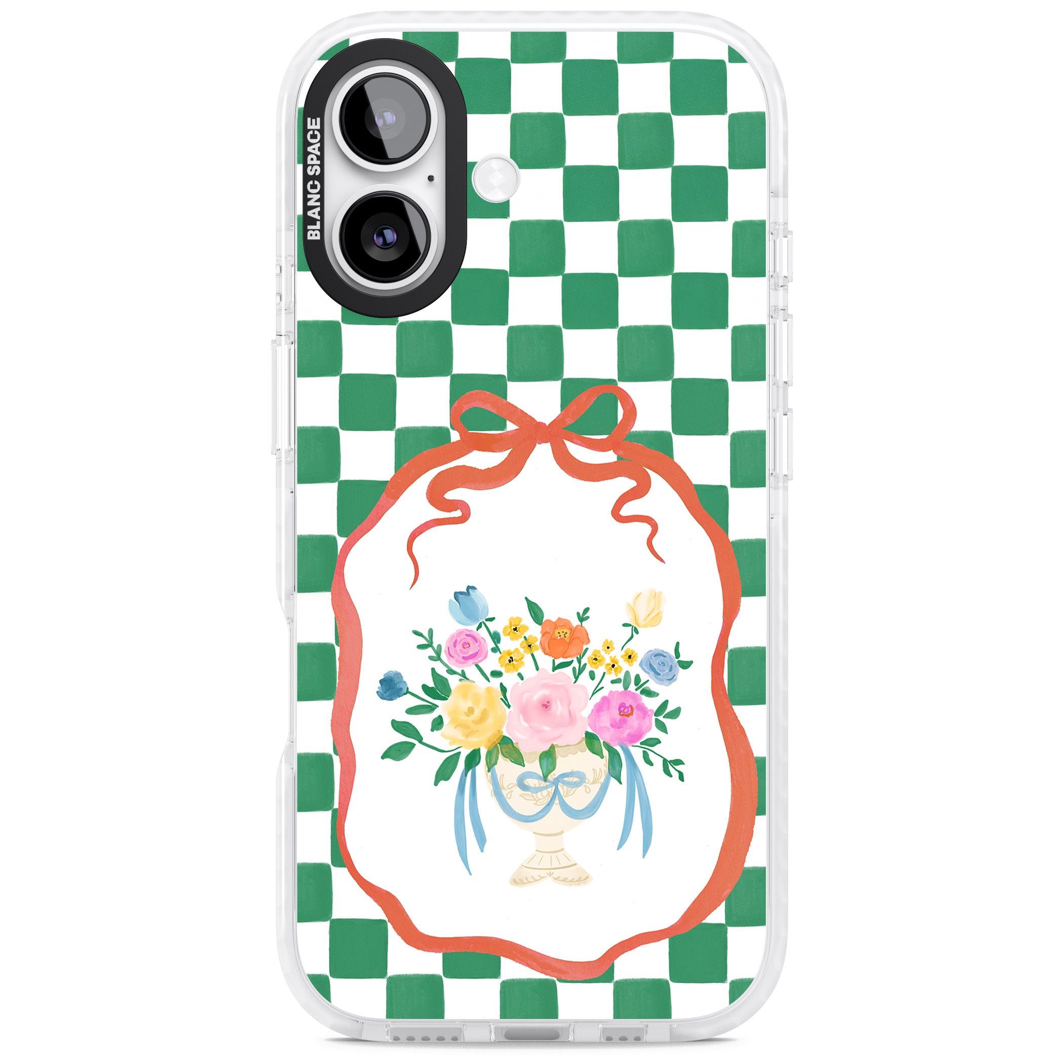 Green Checked Bouquet iPhone 17 Impact Clear Phone Case