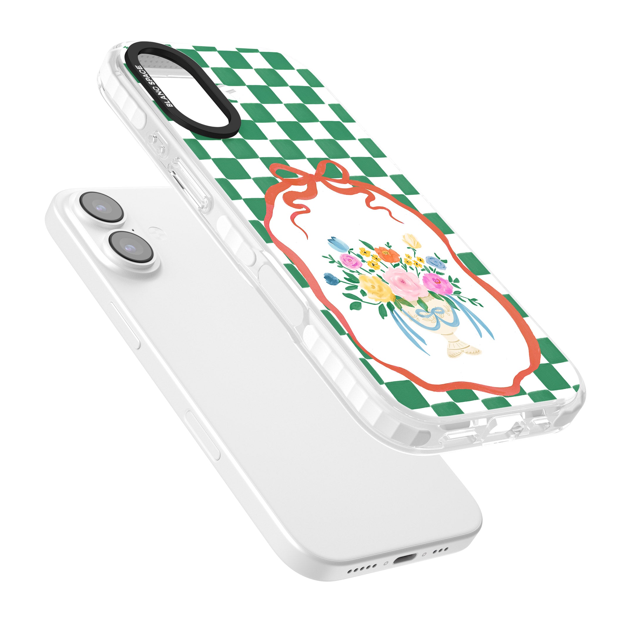 Green Checked Bouquet iPhone 17 Impact Clear Phone Case Colours