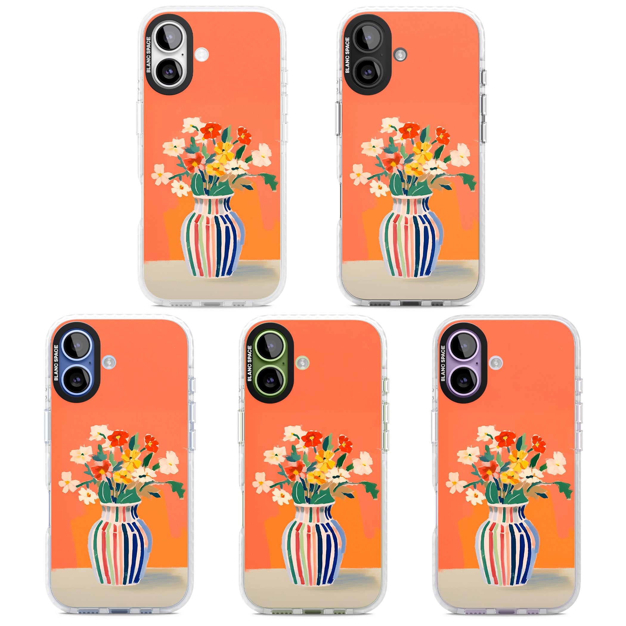 Coral Flower Vase iPhone 17 Impact Clear Phone Case APT Impact Protection