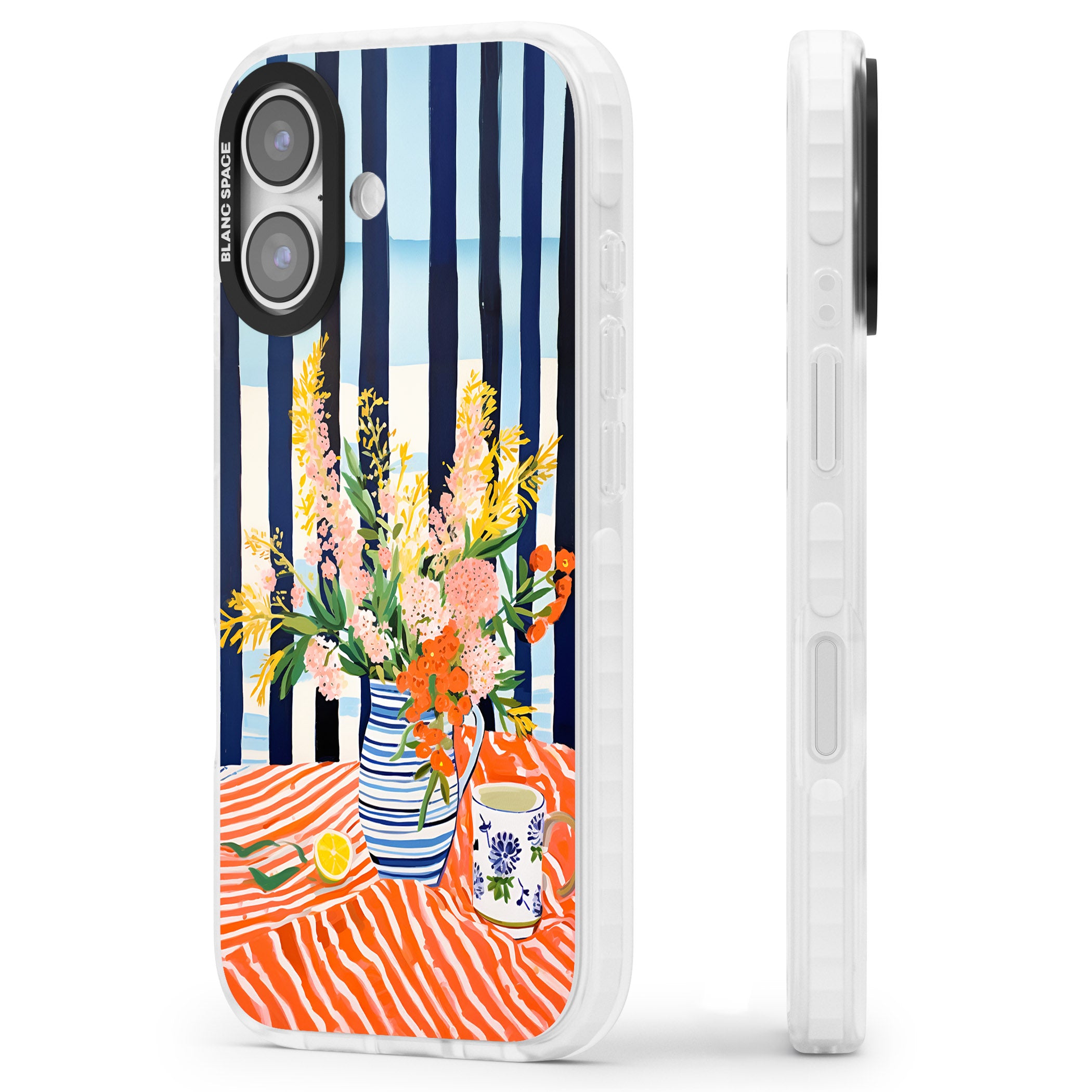 Seaside Flowers iPhone 17 Impact Clear Phone Case Side Profile