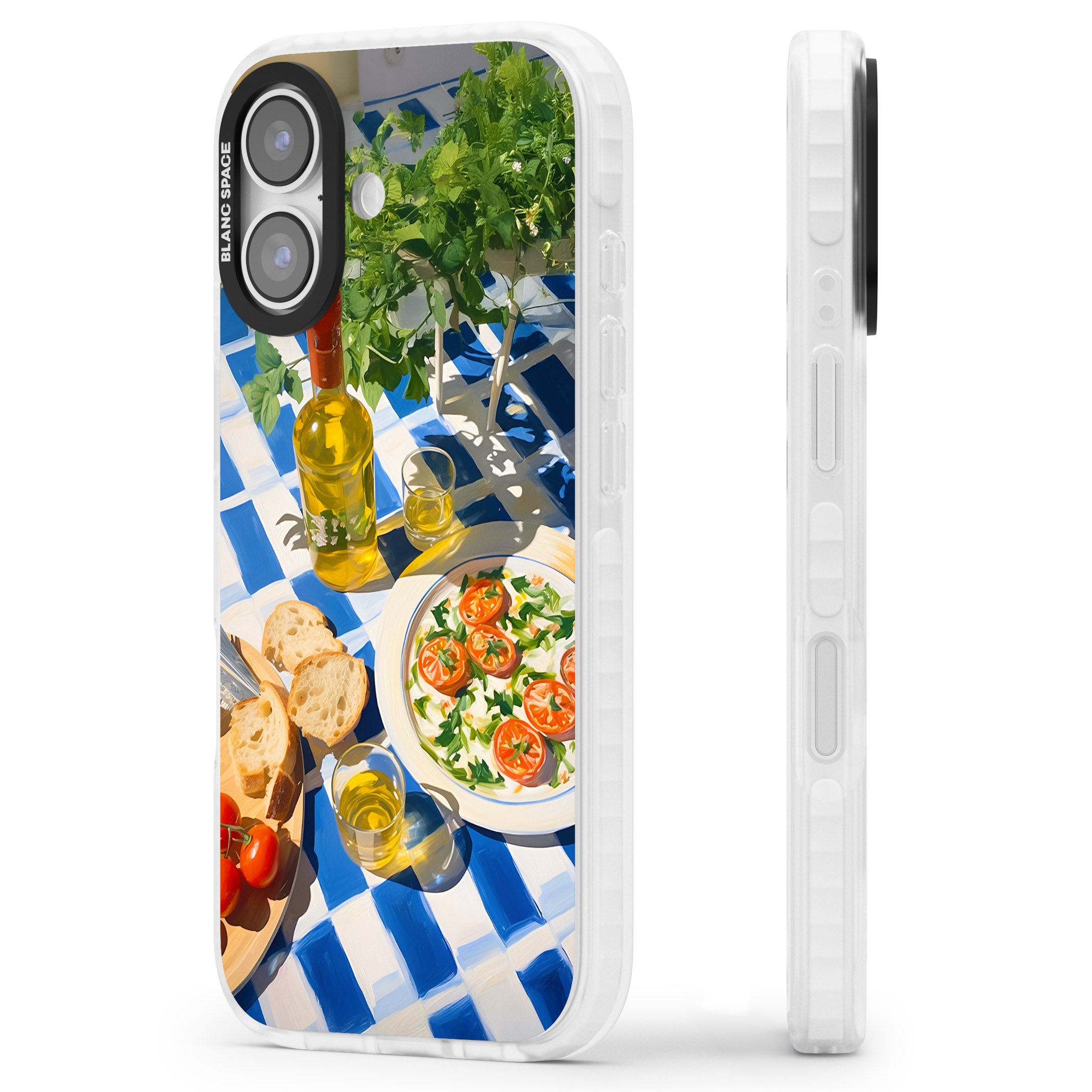 Caprese Salad iPhone 17 Impact Clear Phone Case Side Profile