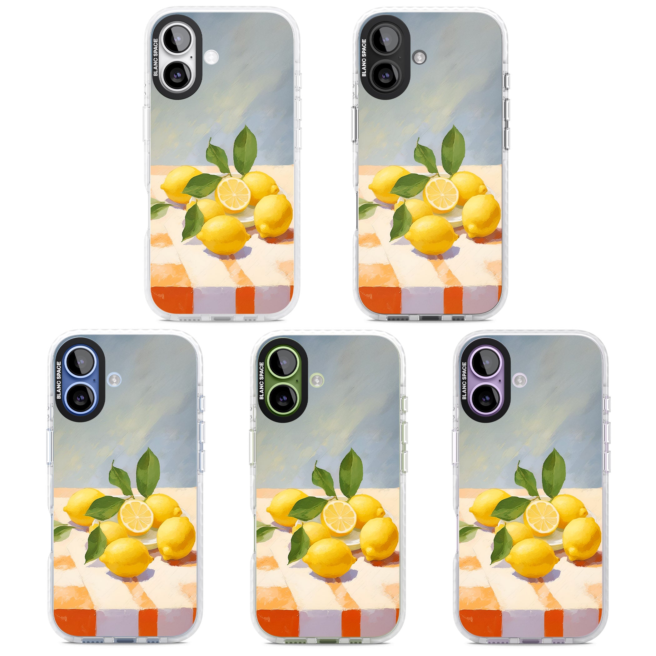Lemons on Checkered Cloth iPhone 17 Impact Clear Phone Case APT Impact Protection