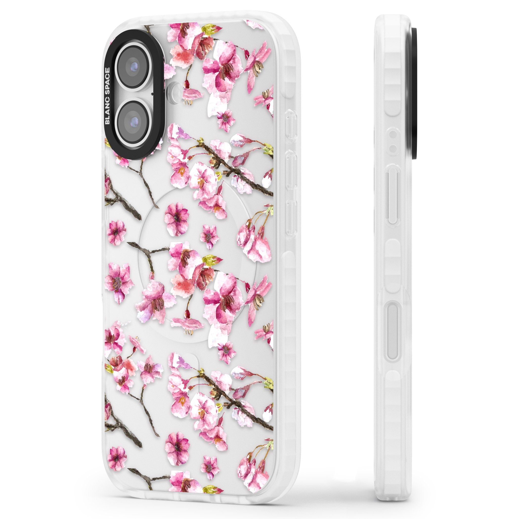 Sakura Bloom iPhone 17 Impact Clear Phone Case Side Profile