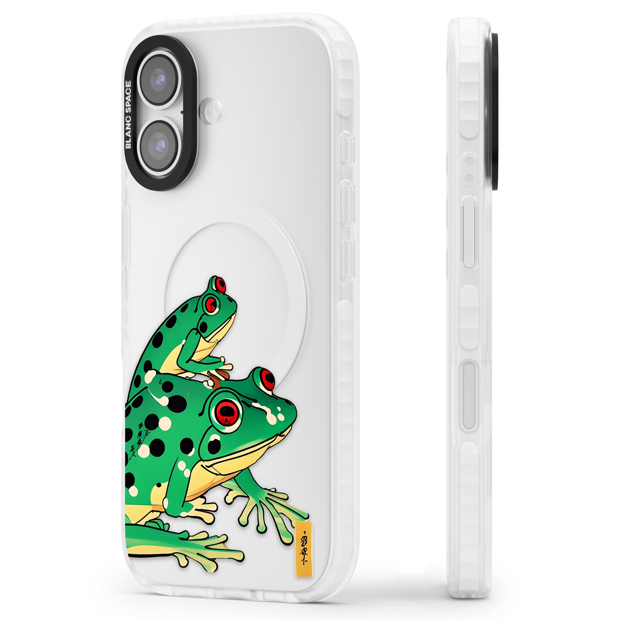 Matsumoto Hoji Frog Green iPhone 17 Impact Clear Phone Case Side Profile
