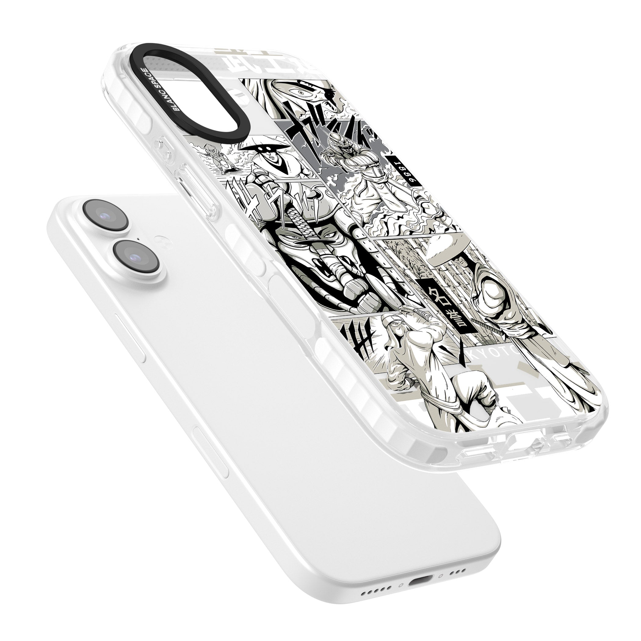 Greyscale Anime Comic iPhone 17 Impact Clear Phone Case Colours