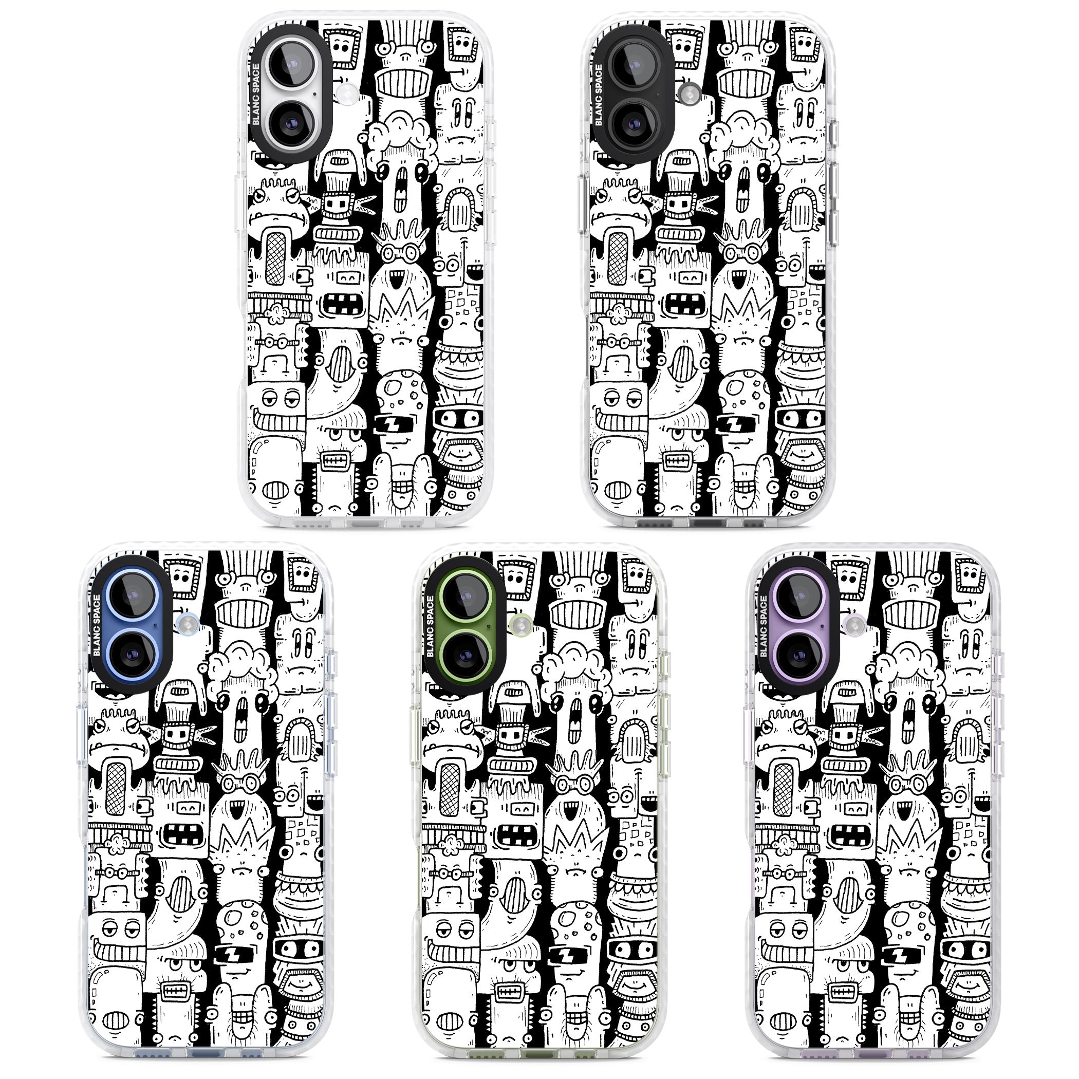 Monochrome Heads iPhone 17 Impact Clear Phone Case APT Impact Protection
