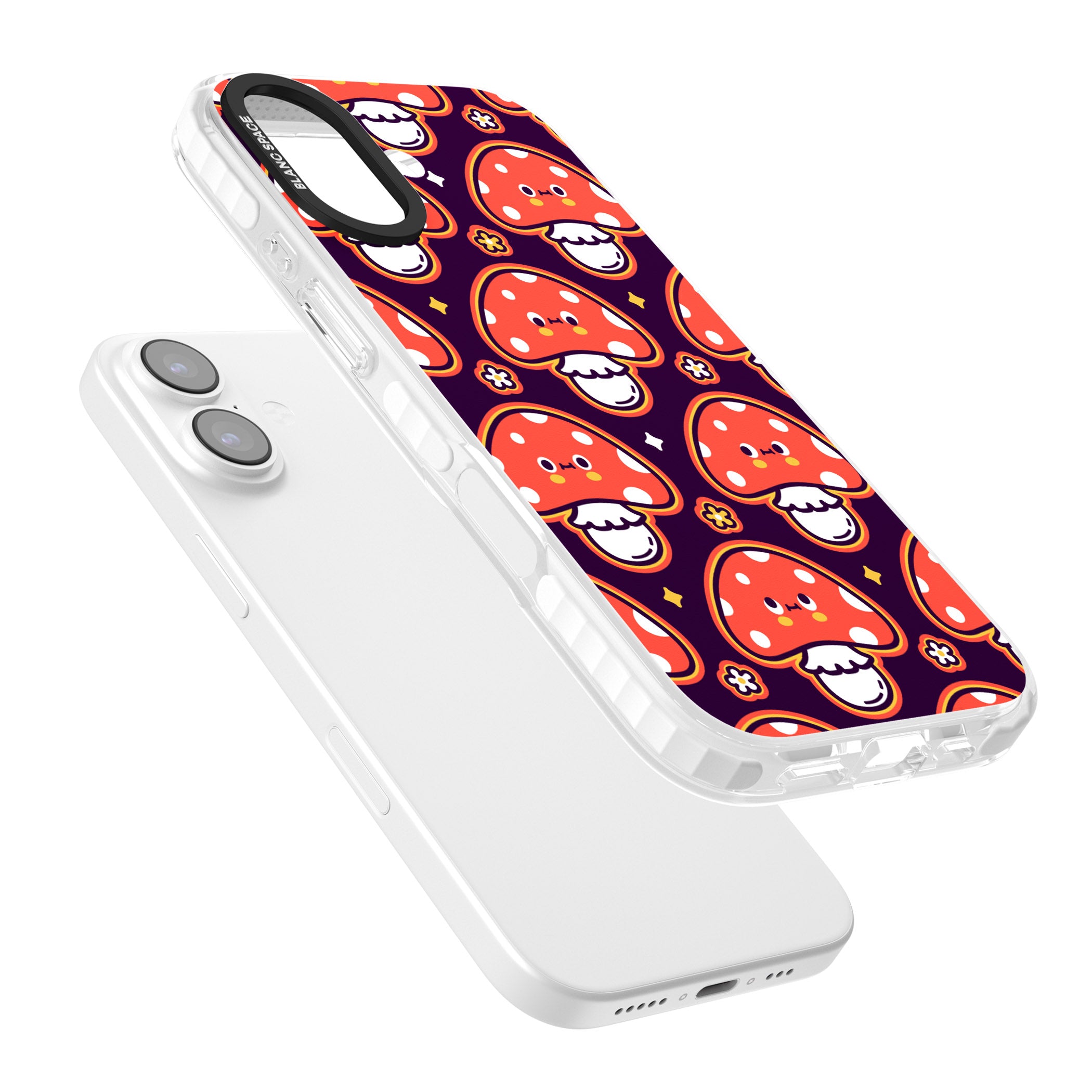 Mushroom Kawaii Pattern iPhone 17 Impact Clear Phone Case Colours