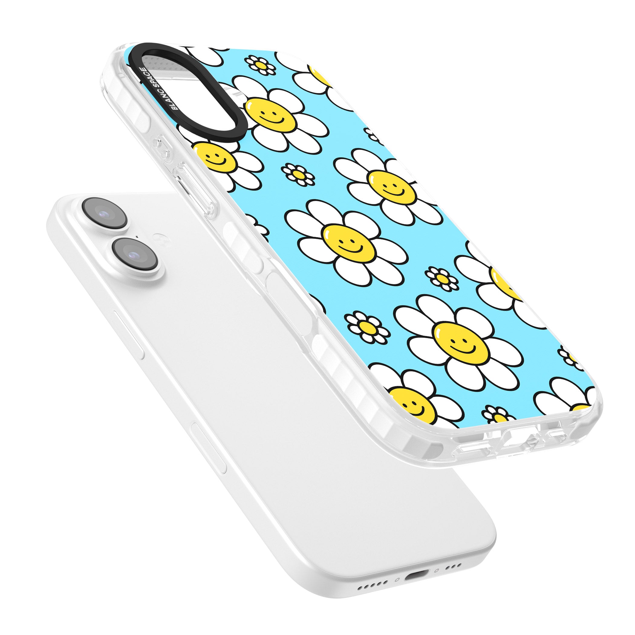 Daisy Faces Kawaii Pattern iPhone 17 Impact Clear Phone Case Colours