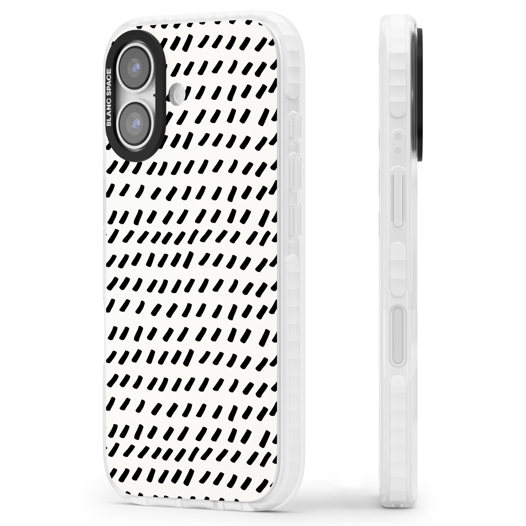 Hand Drawn Lines Pattern iPhone 17 Impact Pro Clear Phone Case Side Profile