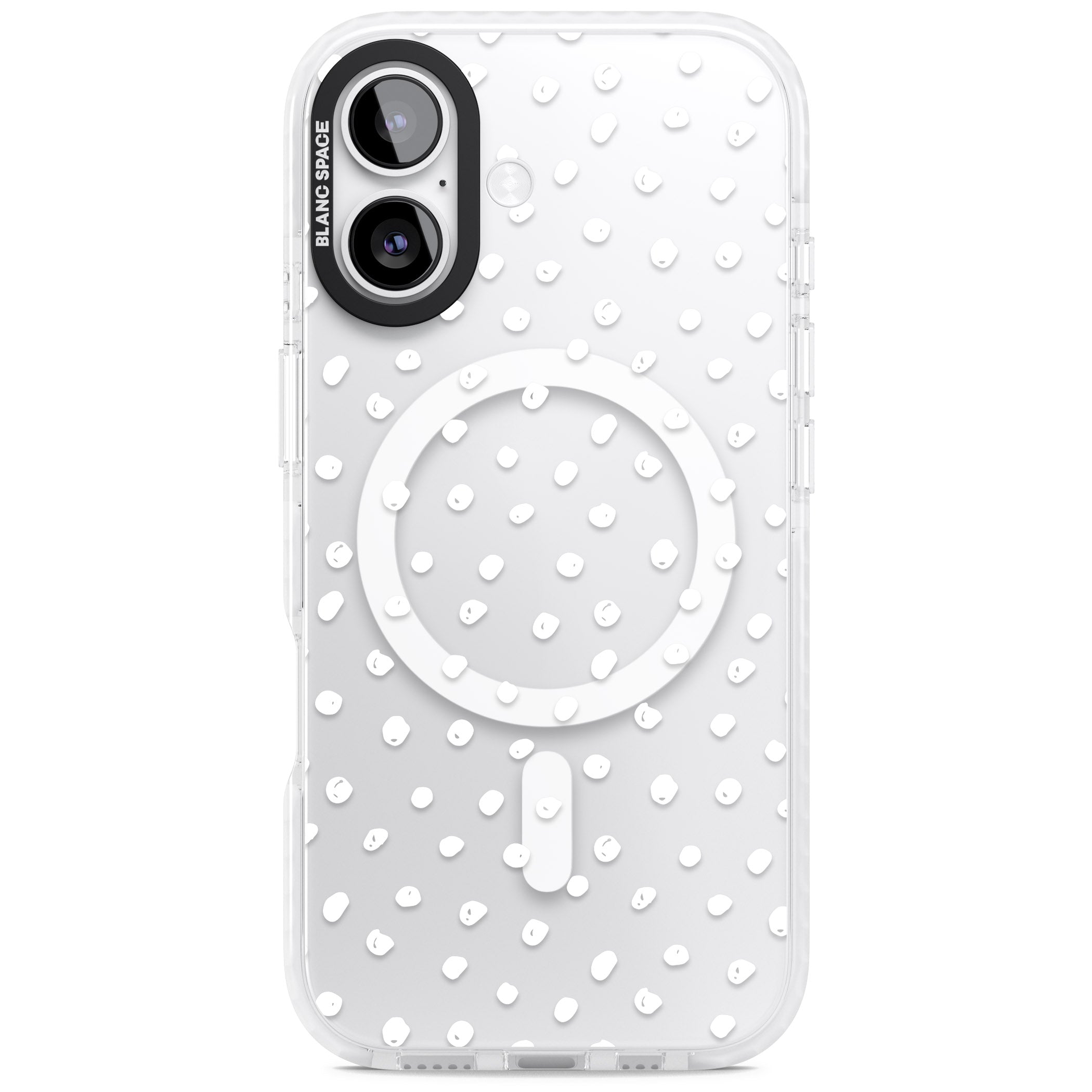 Messy White Dot Pattern iPhone 17 Impact Pro Clear Phone Case