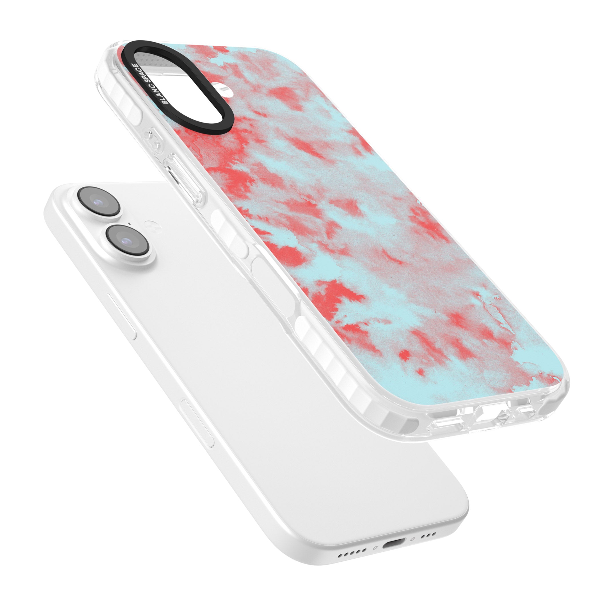 Red & Blue Acid Cloud iPhone 17 Impact Pro Clear Phone Case Colours