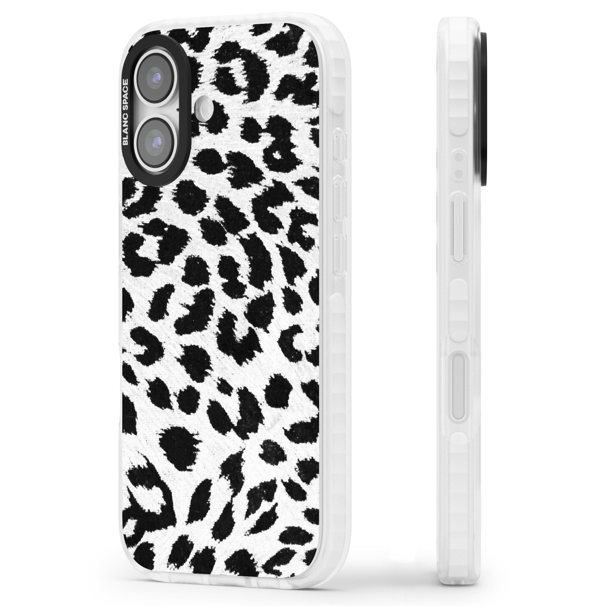 Rar Leopard Print White iPhone 17 Impact Pro Clear Phone Case Side Profile