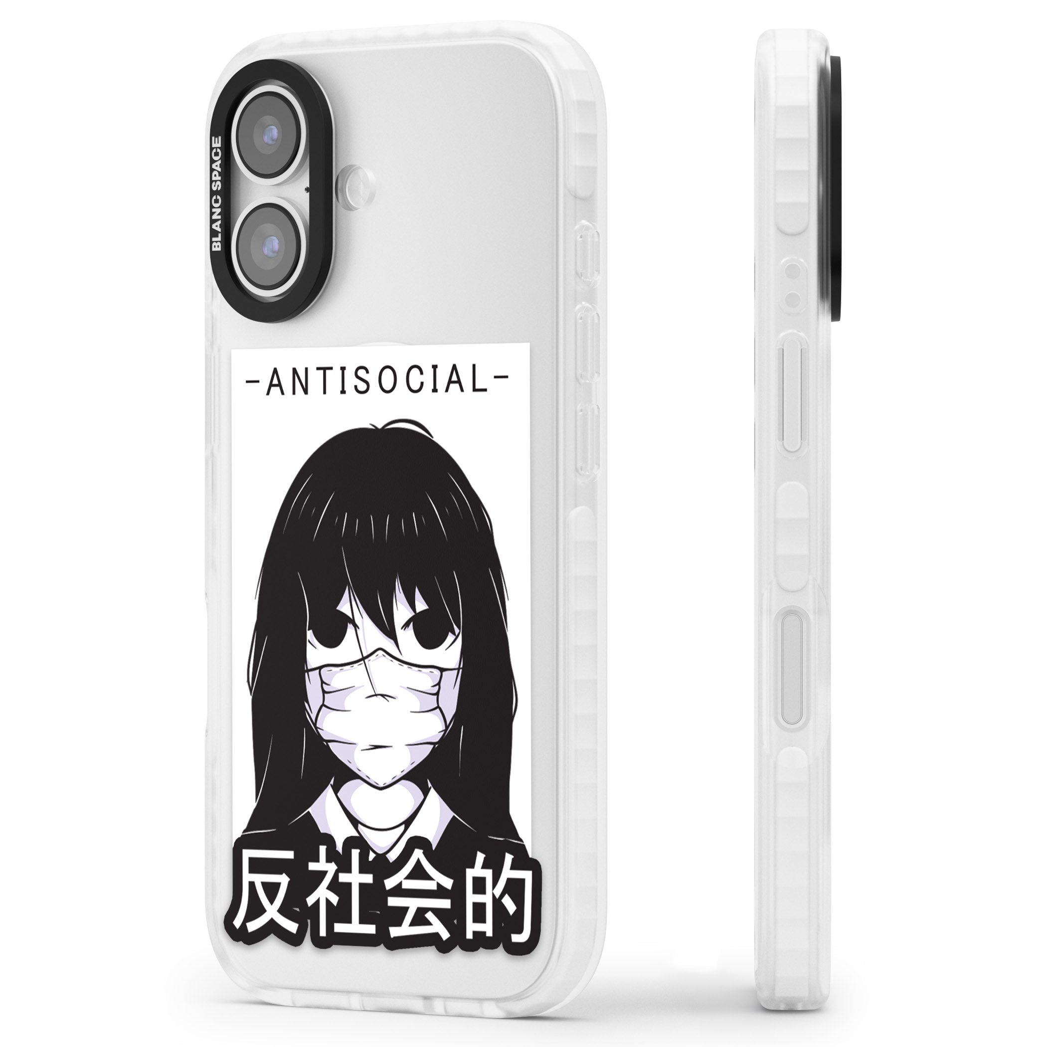 Anti Social iPhone 17 Impact Pro Clear Phone Case Side Profile