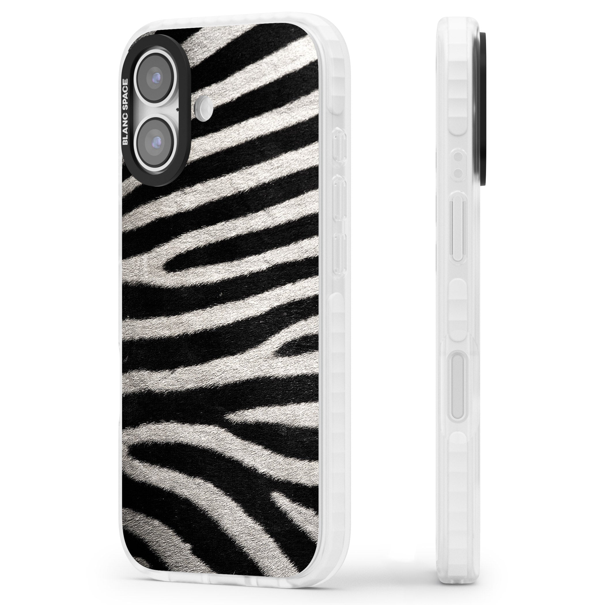 Zebra Print iPhone 17 Impact Pro Clear Phone Case Side Profile