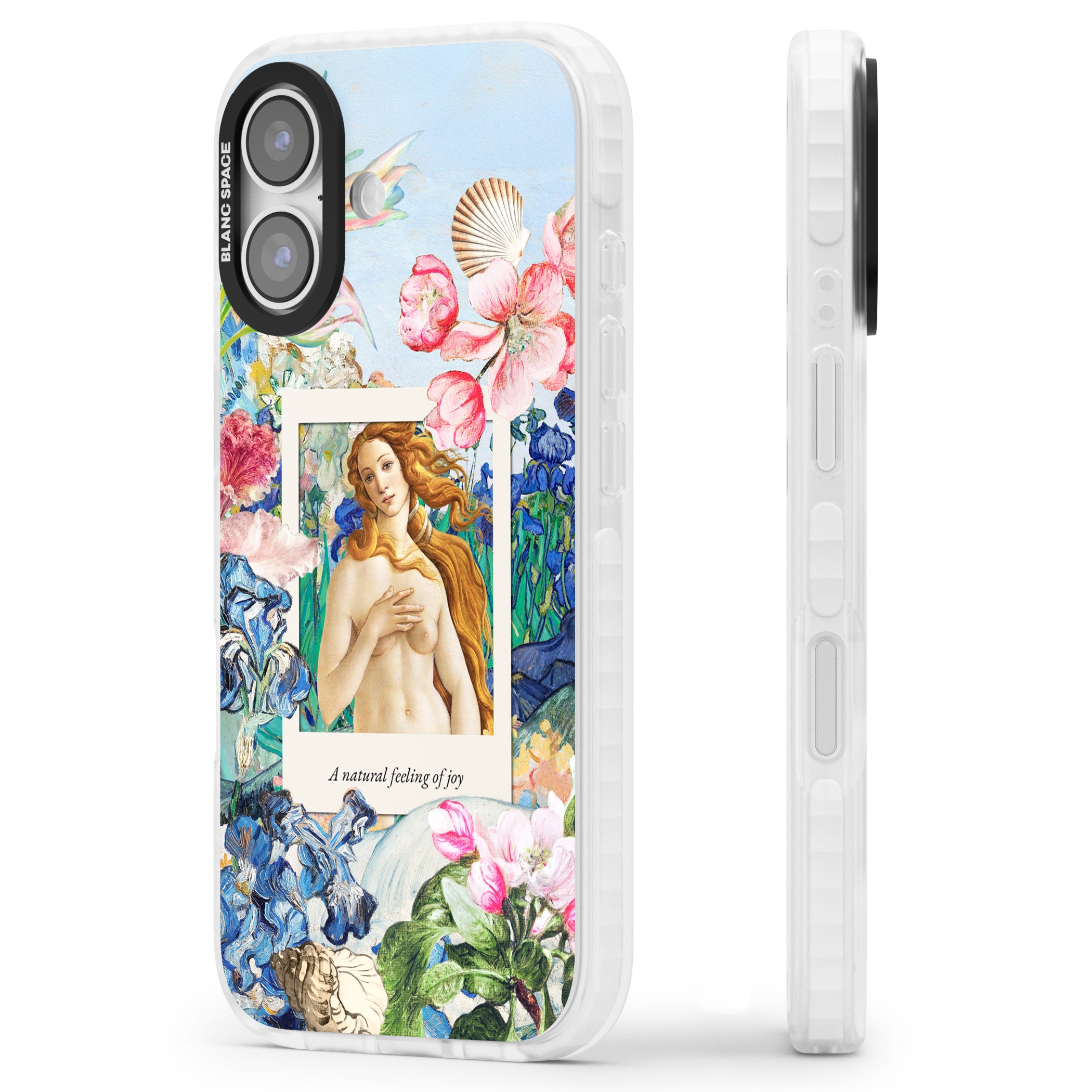 Botticelli Venus iPhone 17 Impact Pro Clear Phone Case Side Profile