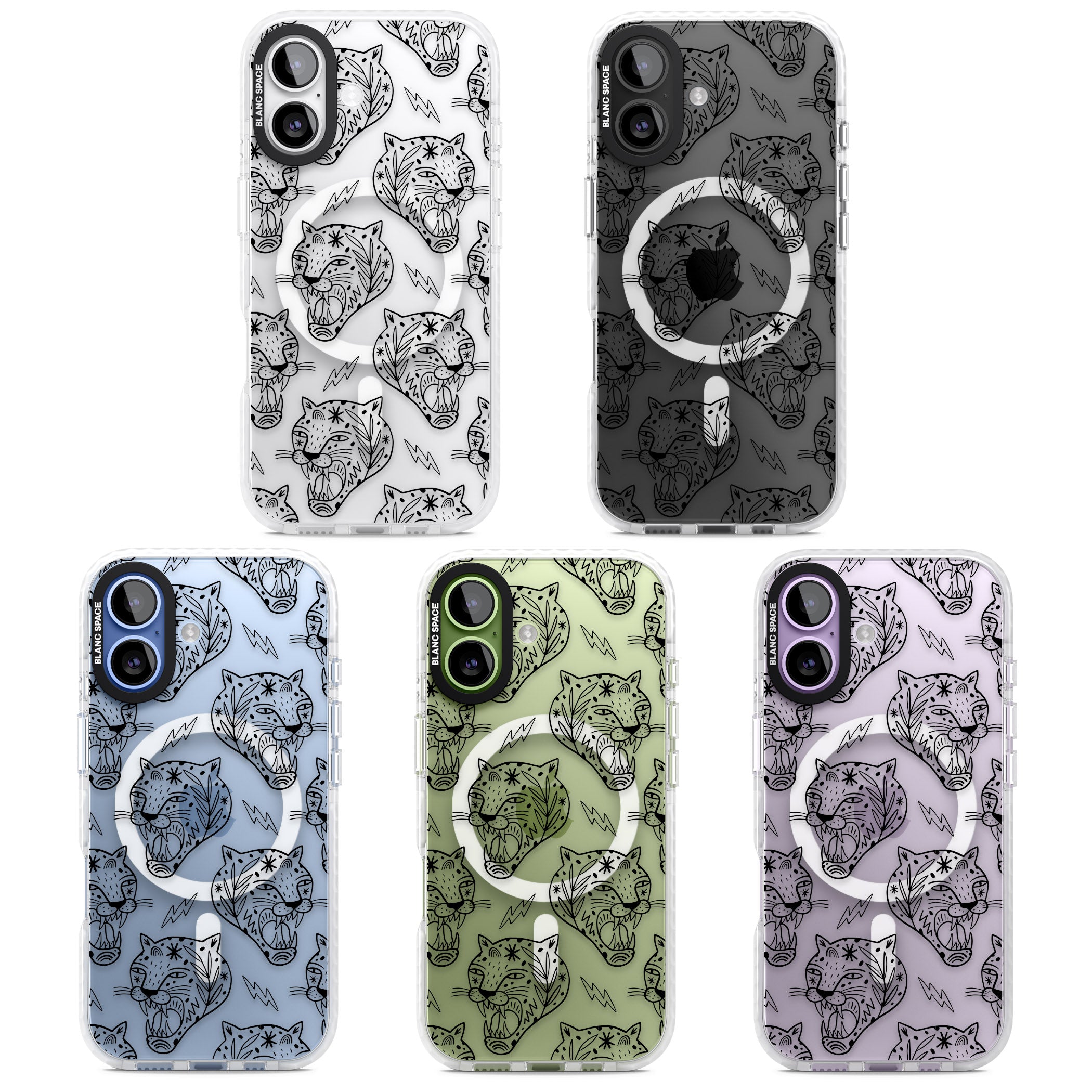 Black Tiger Roar Pattern iPhone 17 Impact Pro Clear Phone Case APT Impact Protection
