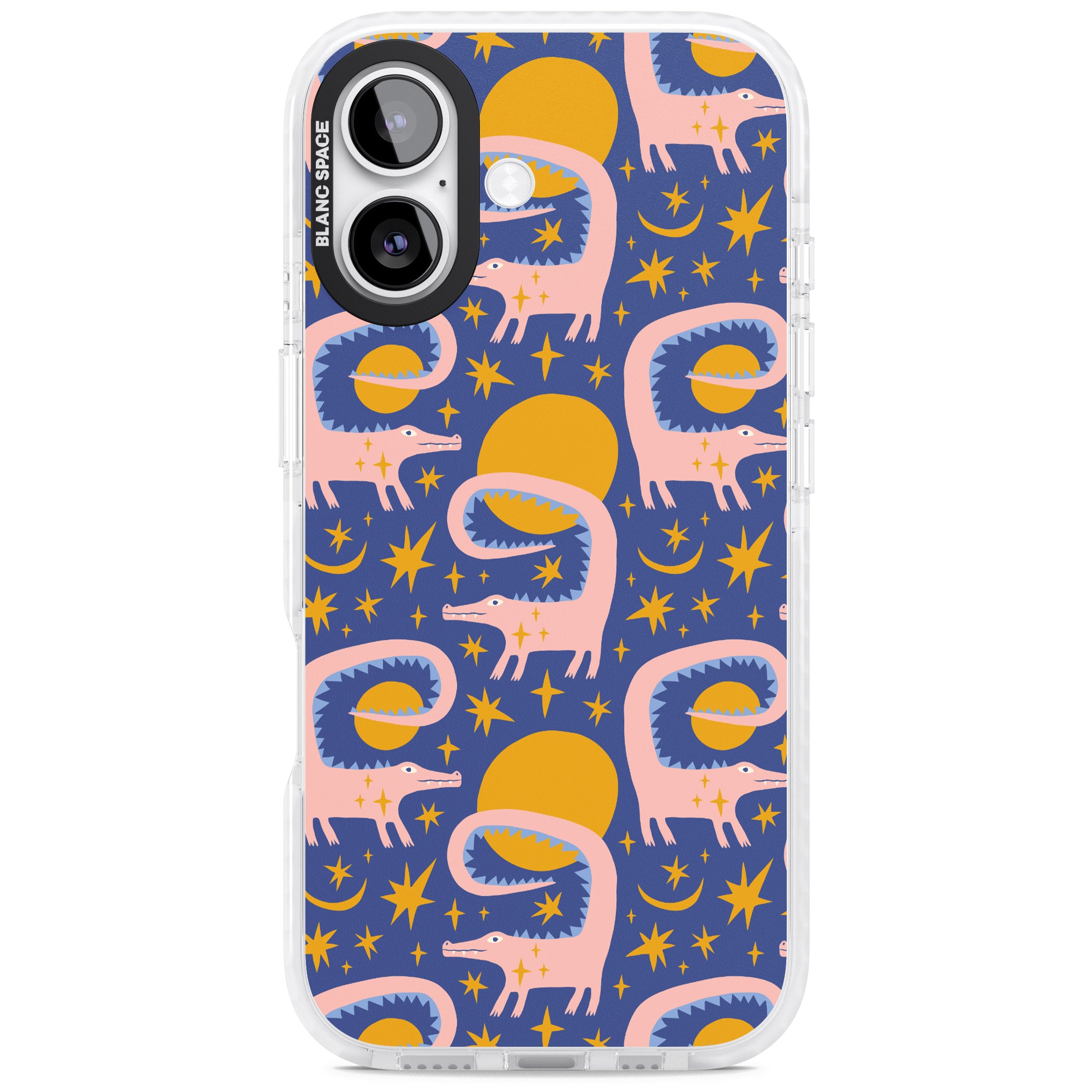 Sun Croc Pattern iPhone 17 Impact Pro Clear Phone Case