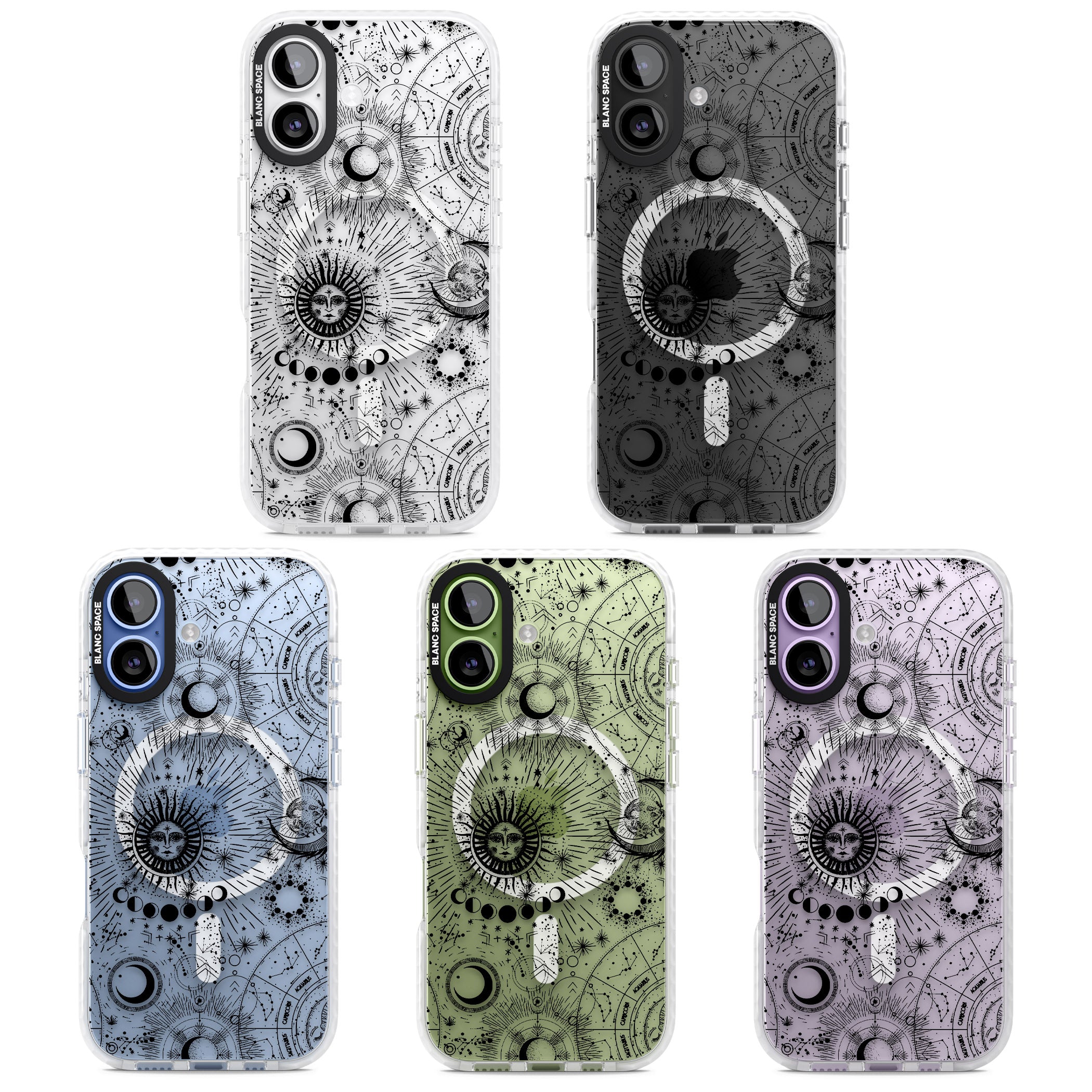Suns & Zodiac Solar Chart iPhone 17 Impact Pro Clear Phone Case APT Impact Protection