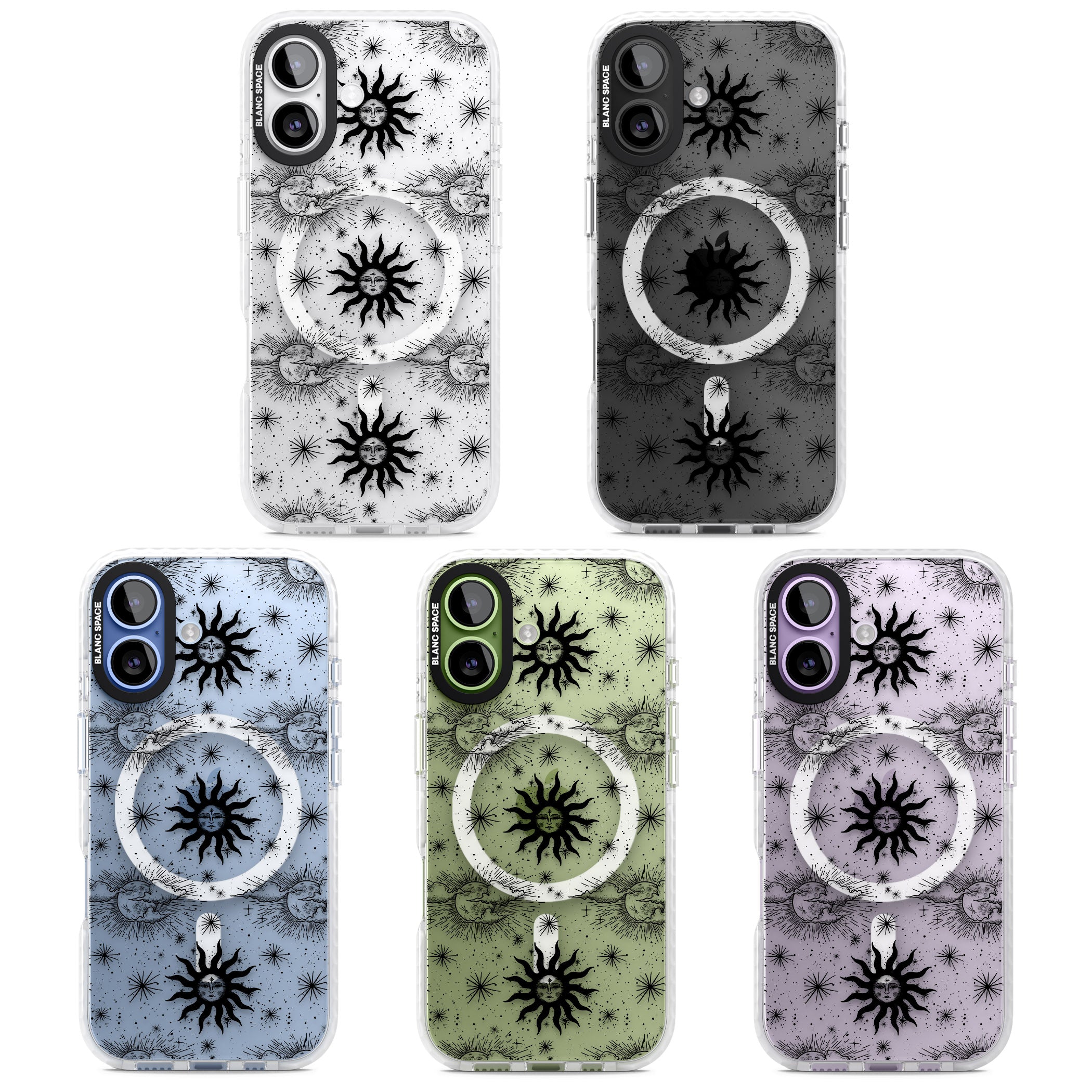 Vintage Sun & Moon iPhone 17 Impact Pro Clear Phone Case APT Impact Protection
