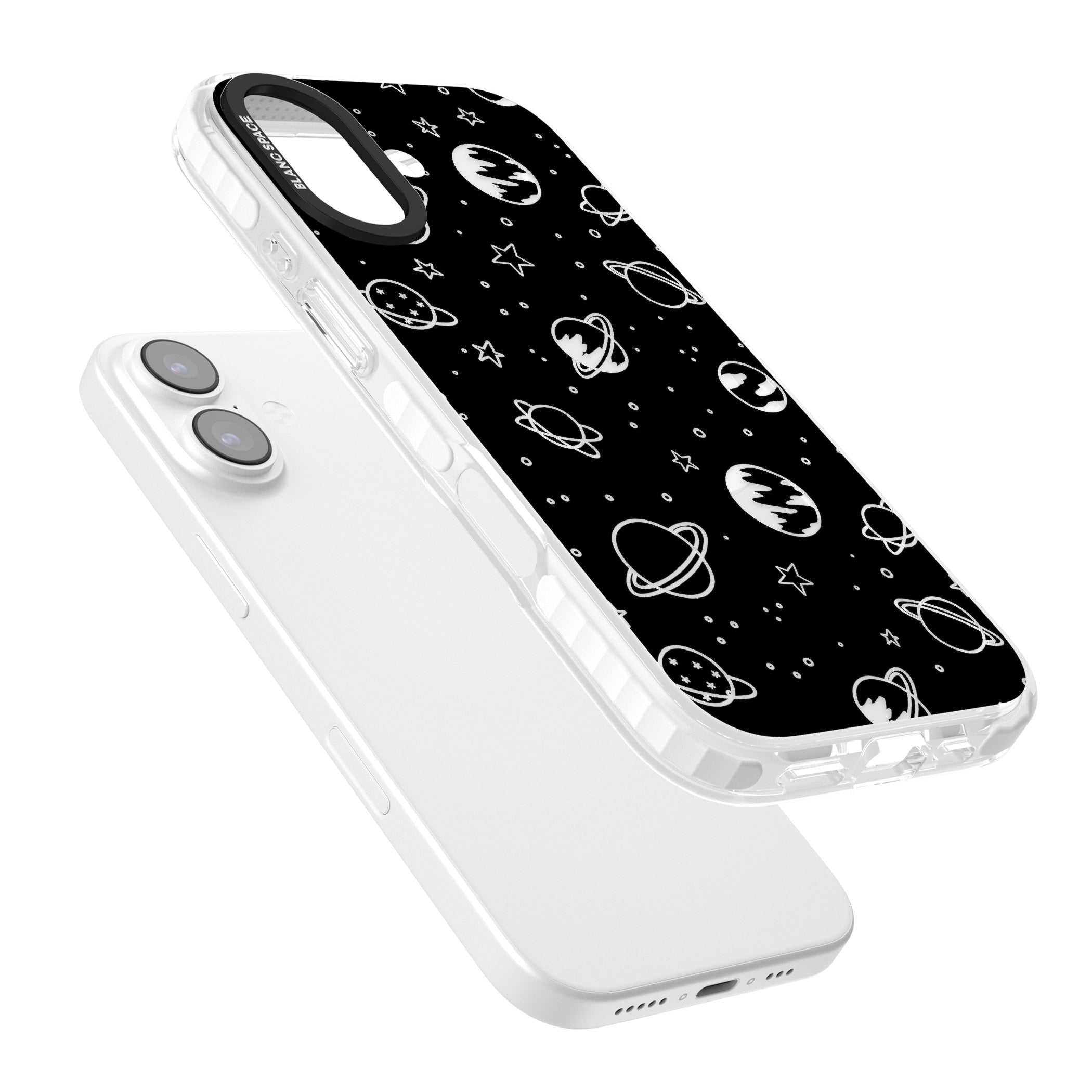Cosmic Sketch Clear Black iPhone 17 Impact Pro Clear Phone Case Colours
