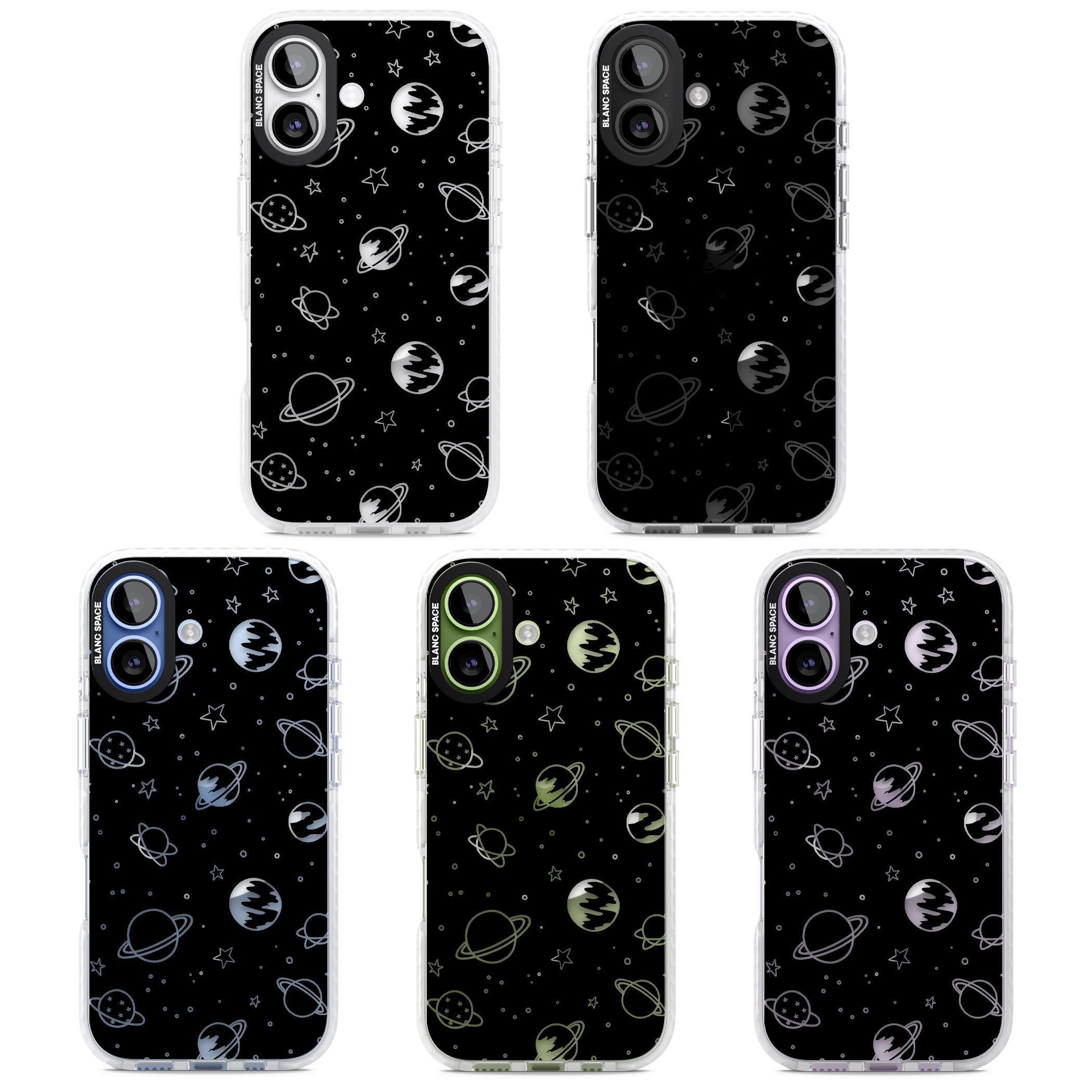 Cosmic Sketch Clear Black iPhone 17 Impact Pro Clear Phone Case APT Impact Protection