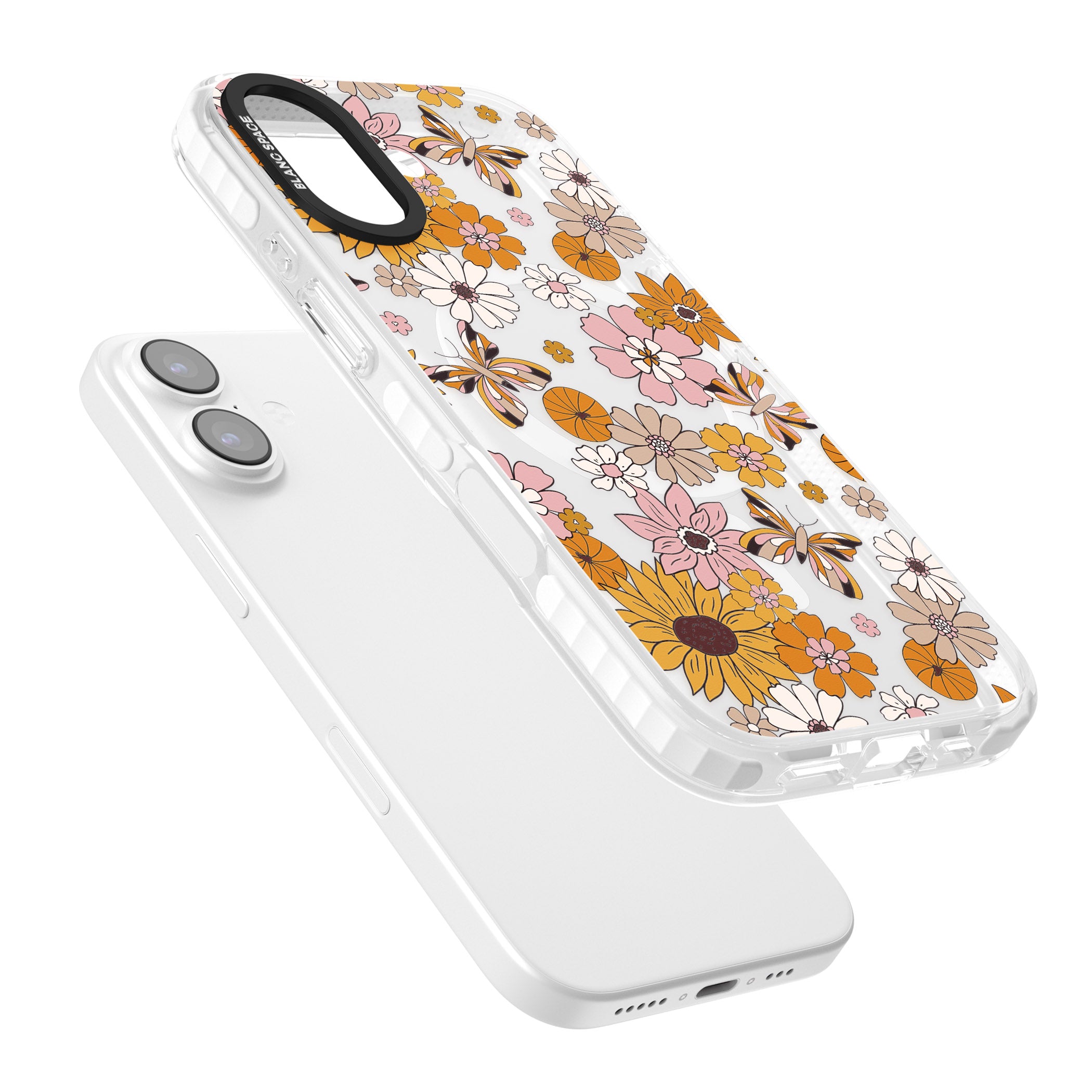 Butterfly Bloom Autumn Floral iPhone 17 Impact Pro Clear Phone Case Colours